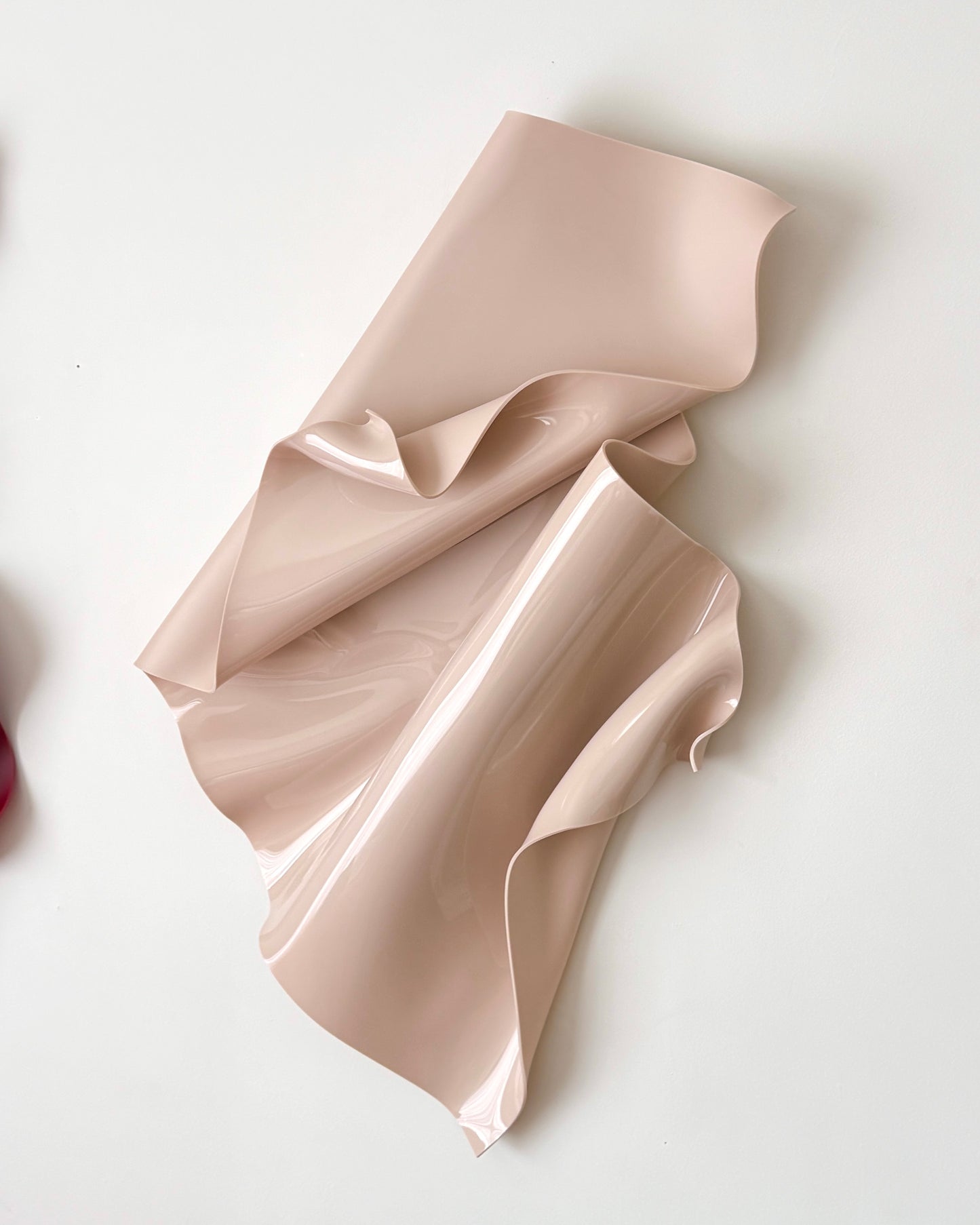 Rose-Beige Sculptural Wall Art
