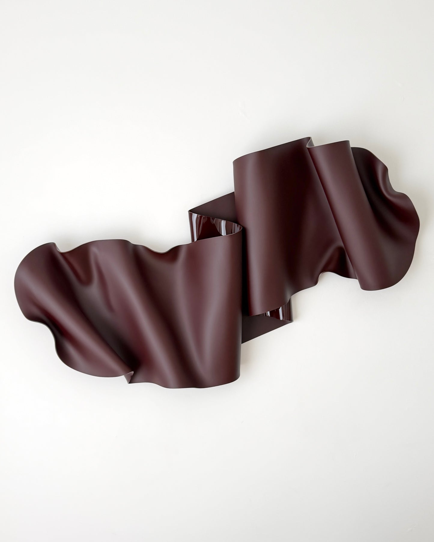 Chocolate-Burgundy Sculptural Wall Art
