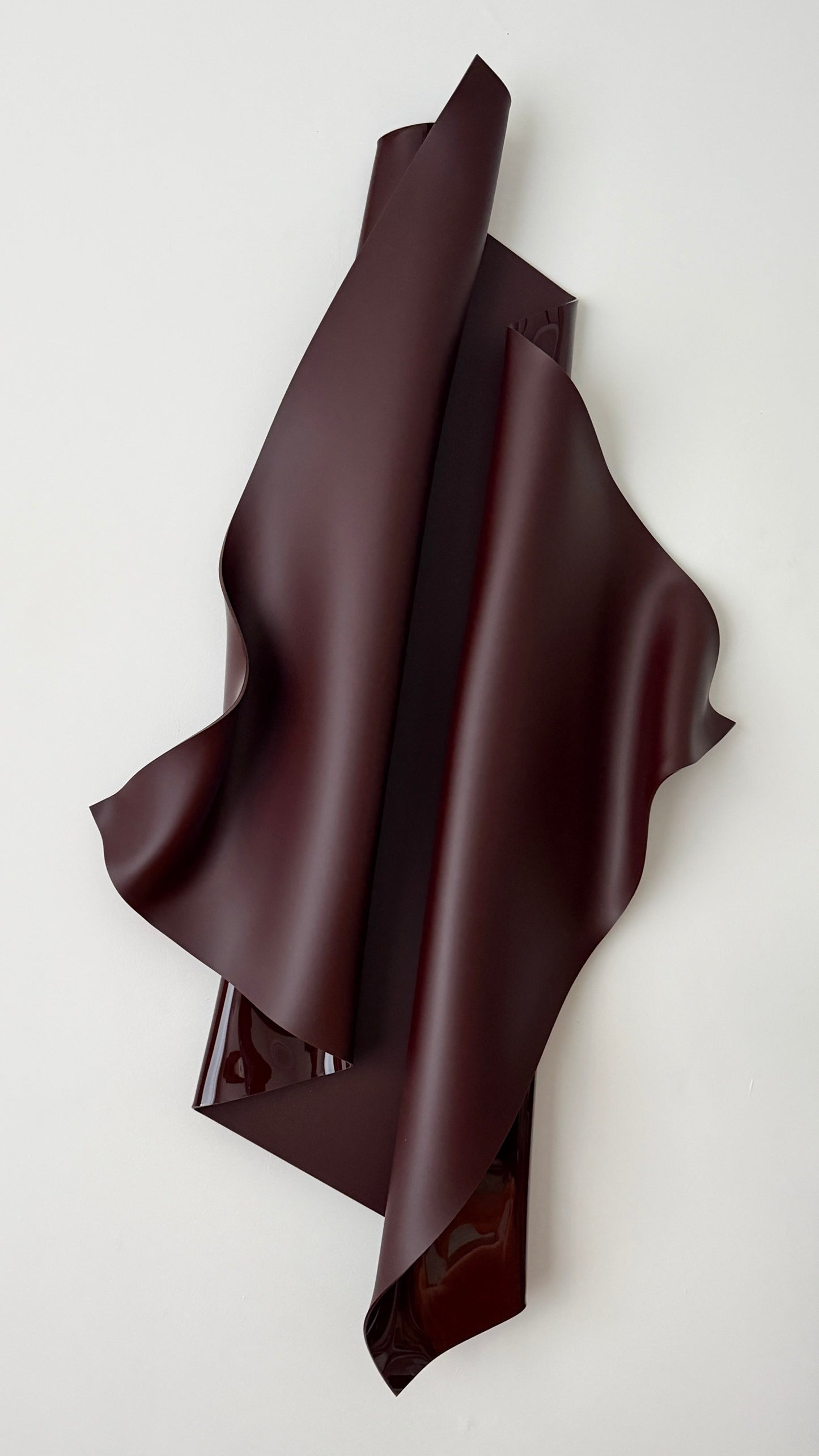 Chocolate-Burgundy Sculptural Wall Art