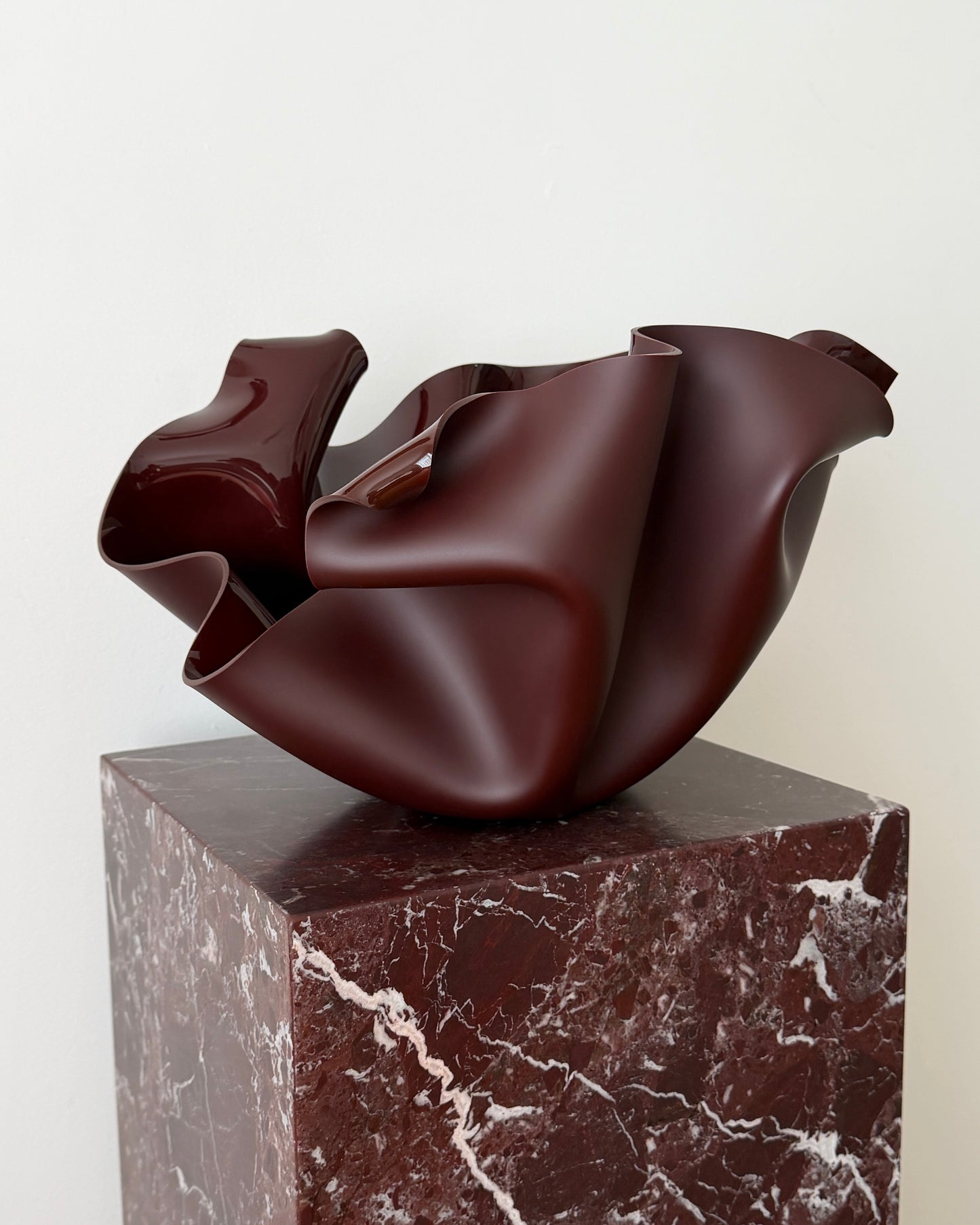 Sculptural Vessel. Chocolate-Burgundy