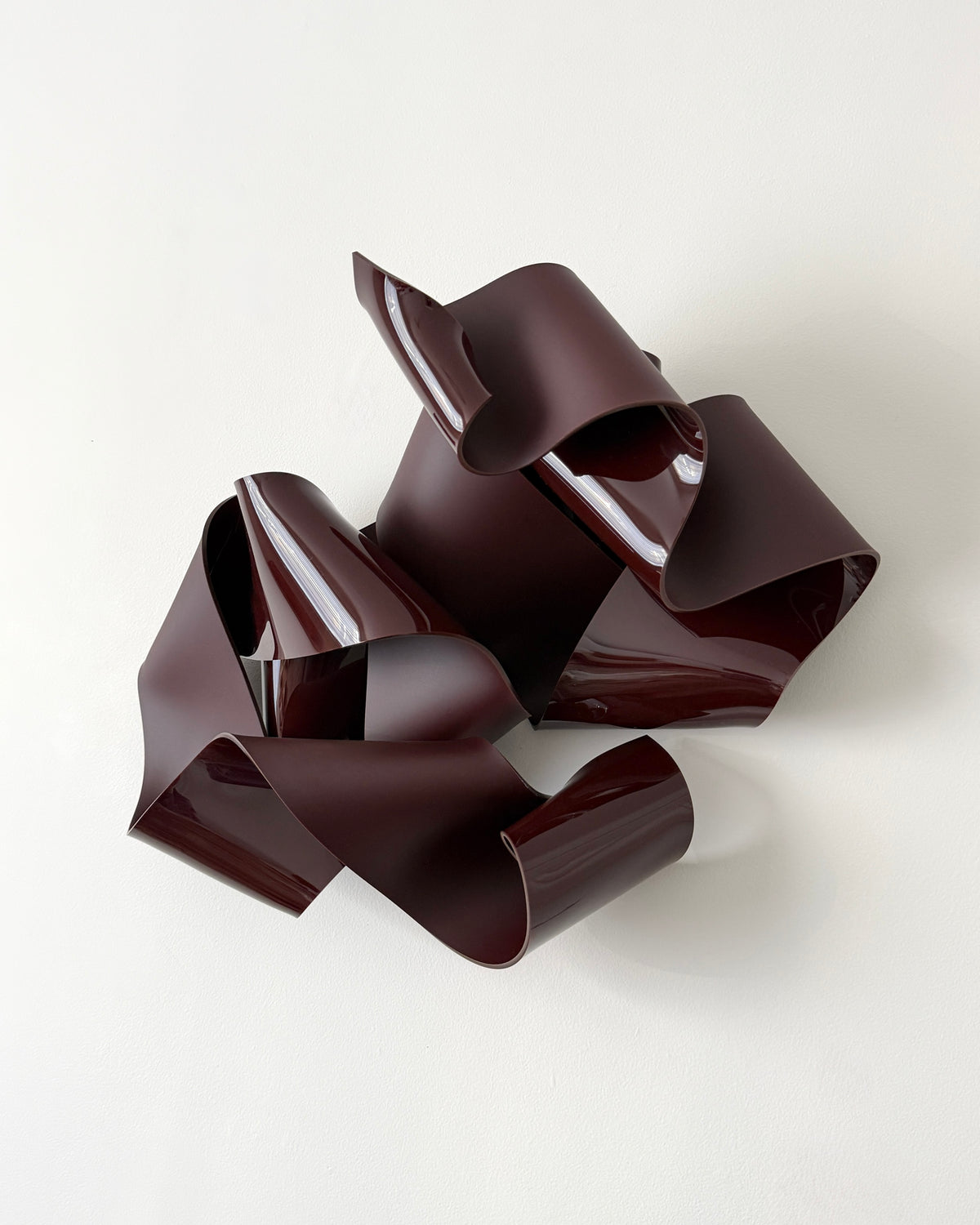 Chocolate-Burgundy Sculptural Wall Art