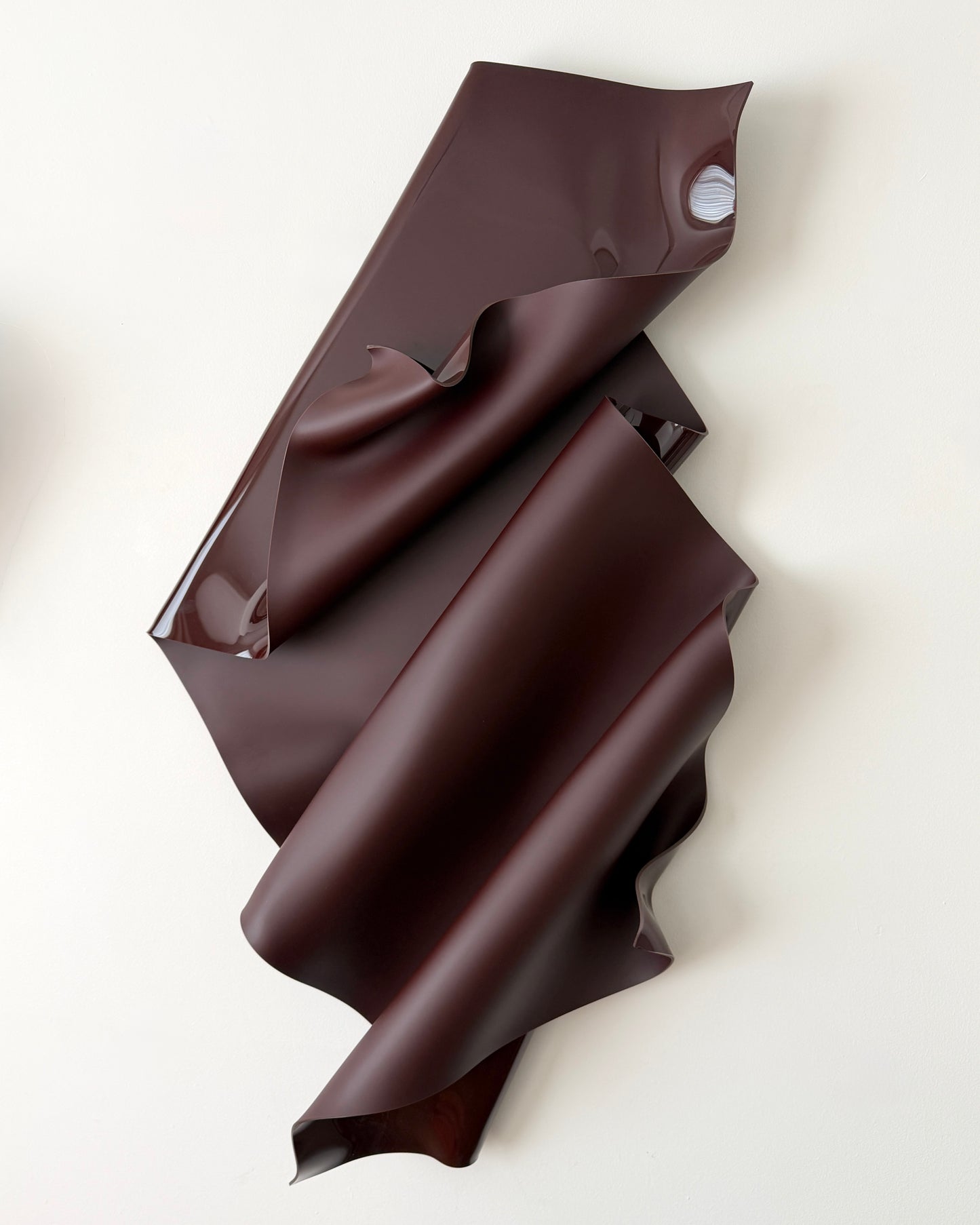 Chocolate-Burgundy Sculptural Wall Art
