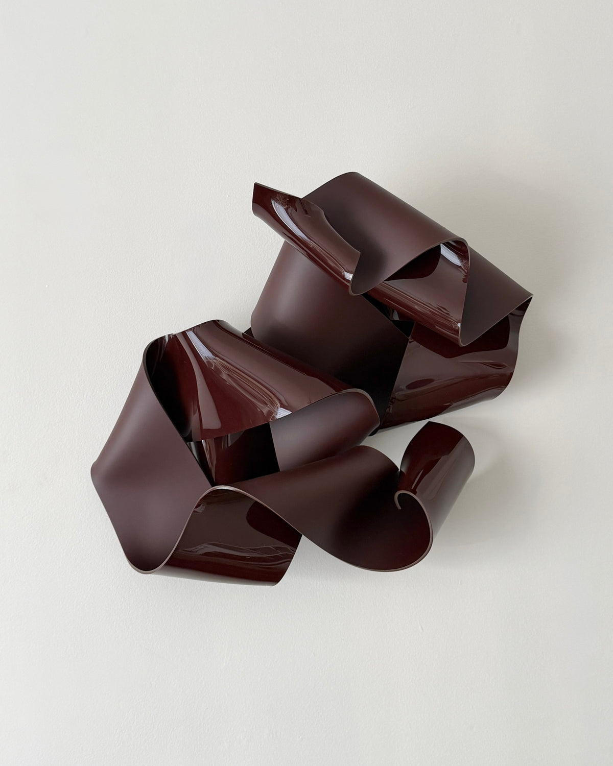Chocolate-Burgundy Sculptural Wall Art