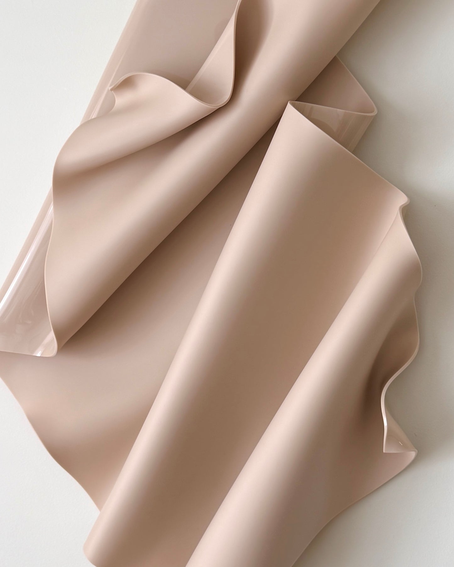 Rose-Beige Sculptural Wall Art