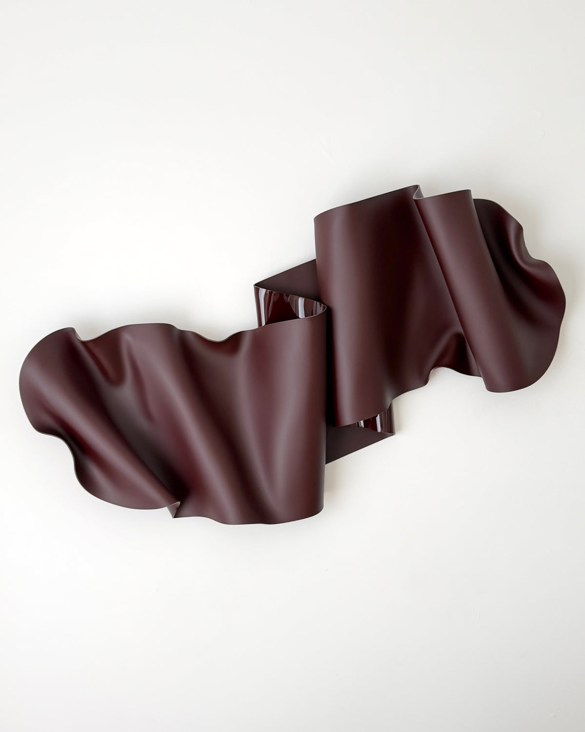 Chocolate-Burgundy Sculptural Wall Art