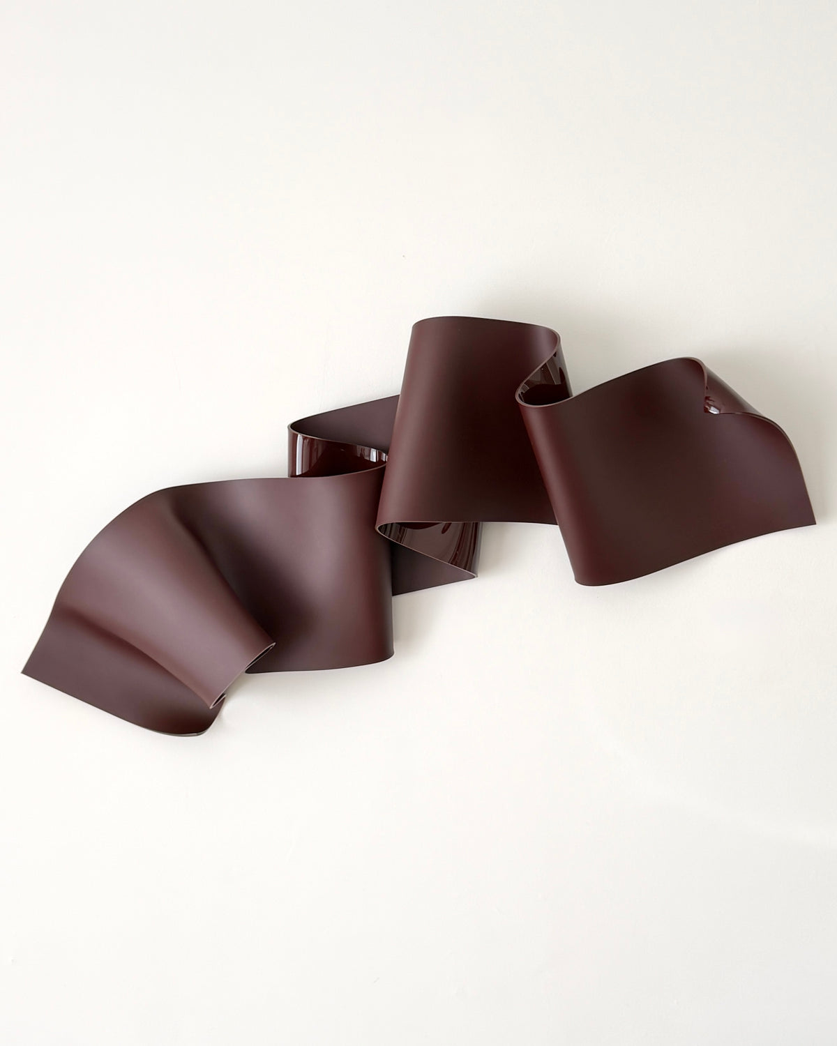 Chocolate-Burgundy Sculptural Wall Art