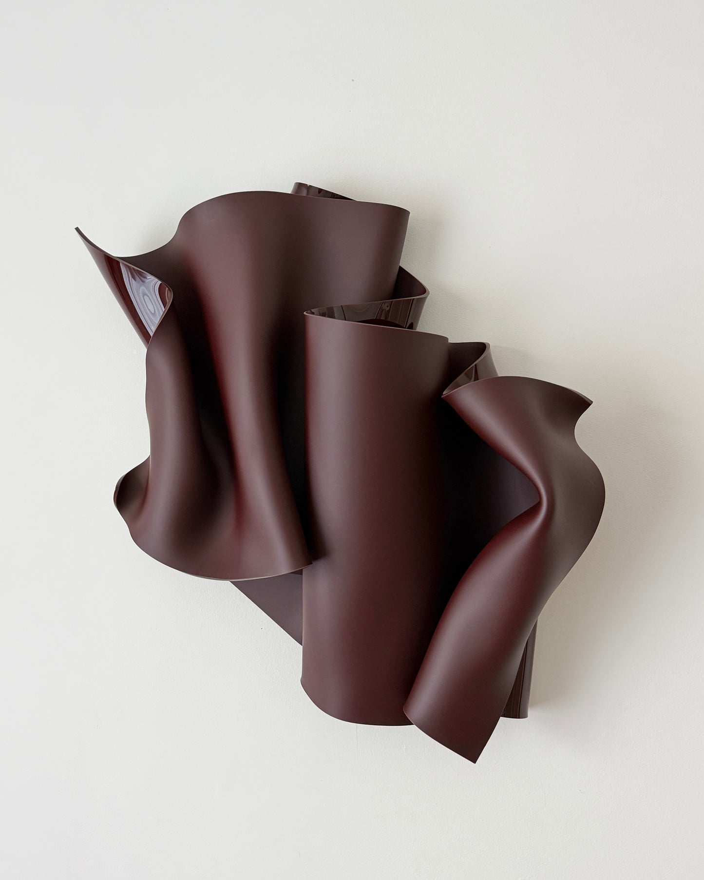 Chocolate-Burgundy Sculptural Wall Art