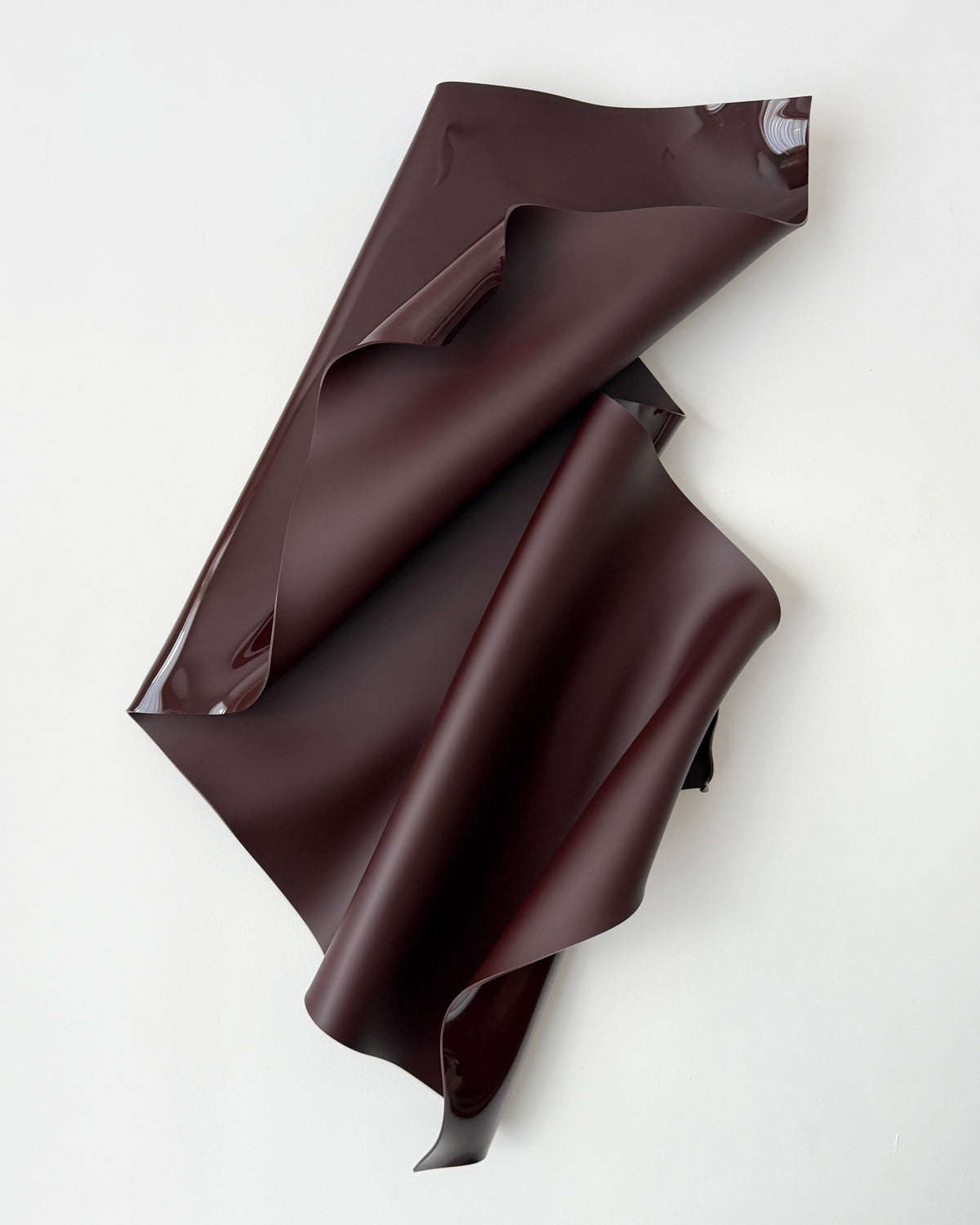 Chocolate-Burgundy Sculptural Wall Art