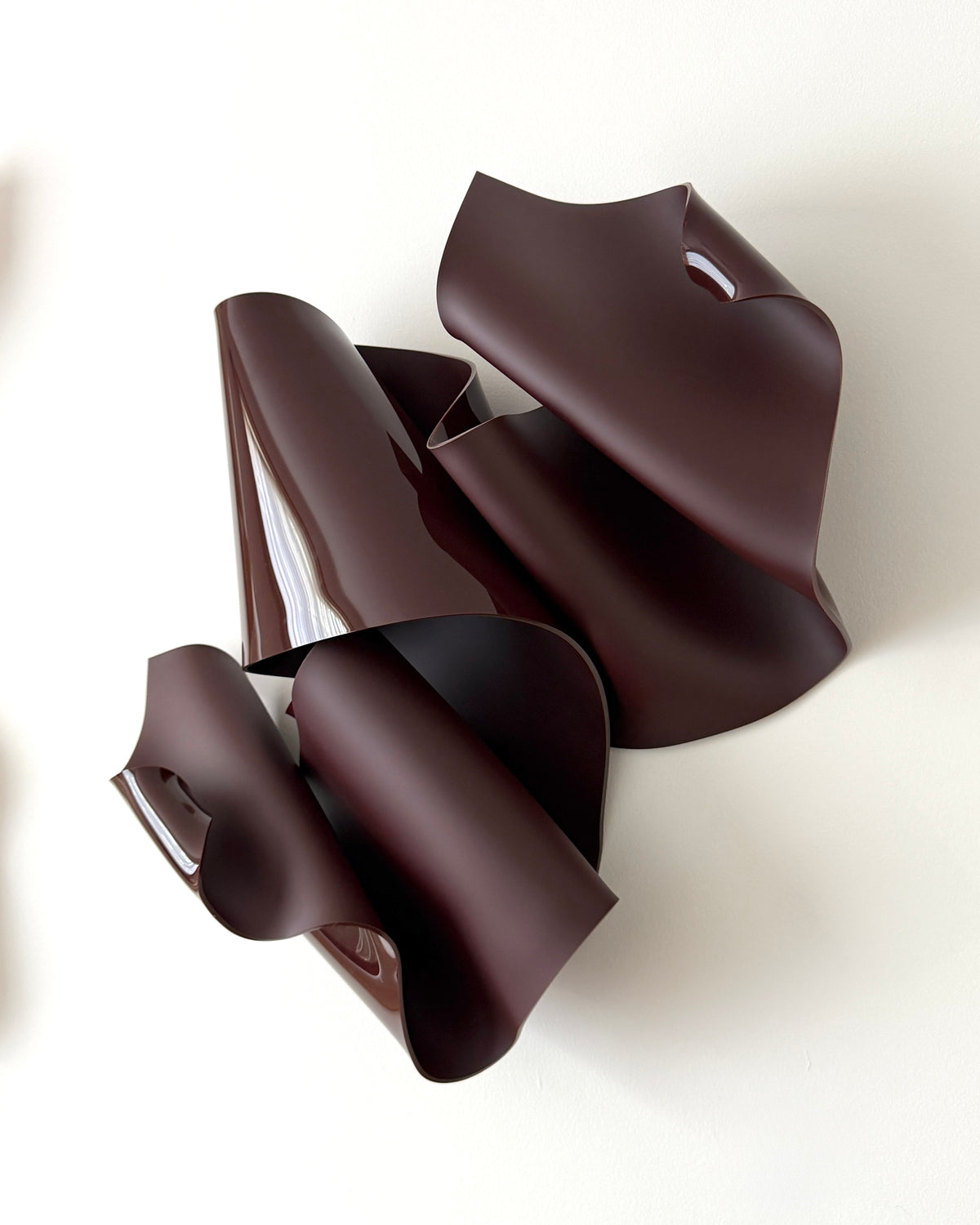 Chocolate-Burgundy Sculptural Wall Art