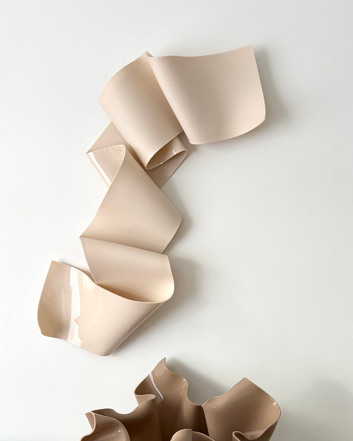 Nude-Beige Sculptural Wall Art