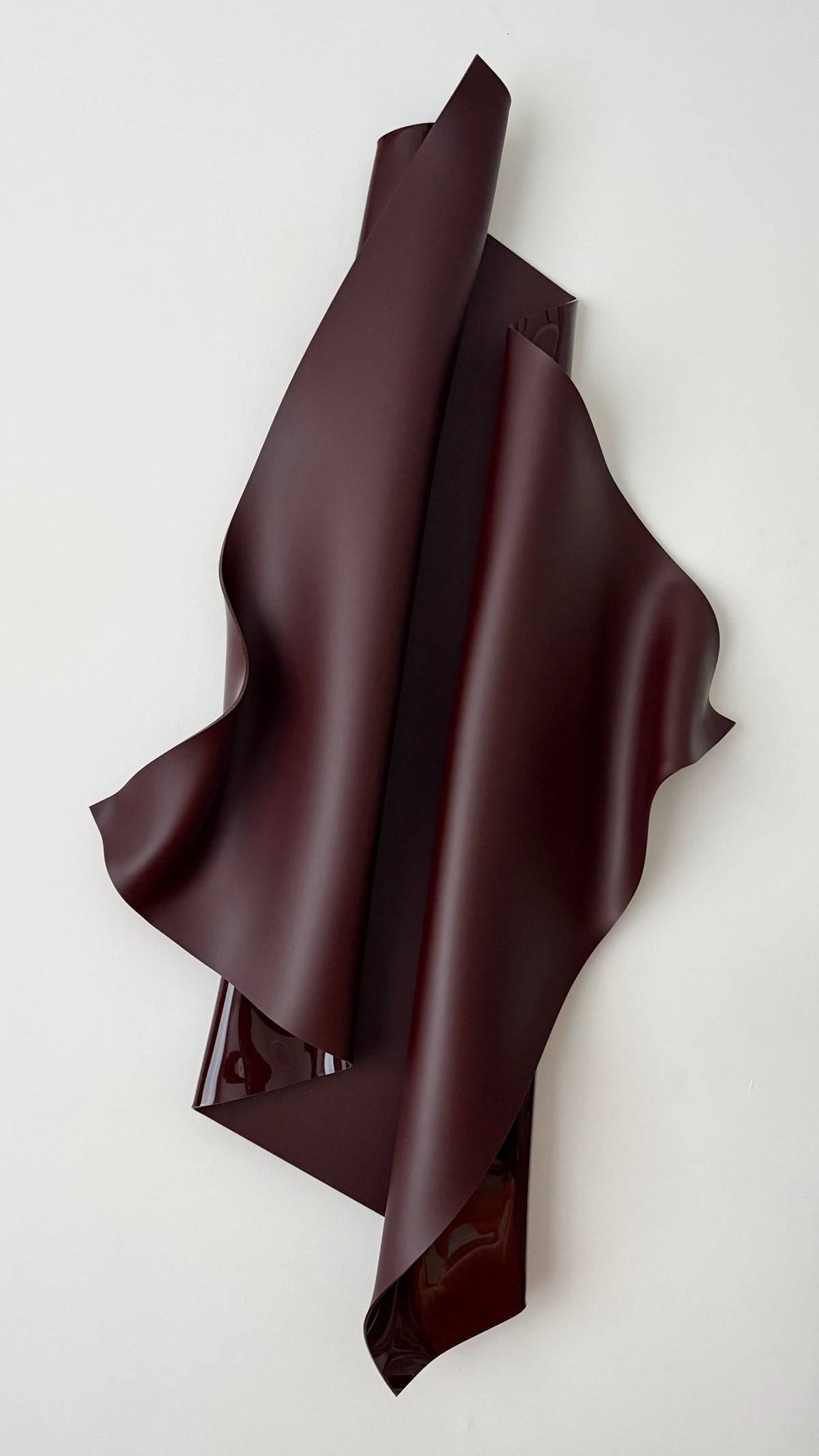 Chocolate-Burgundy Sculptural Wall Art
