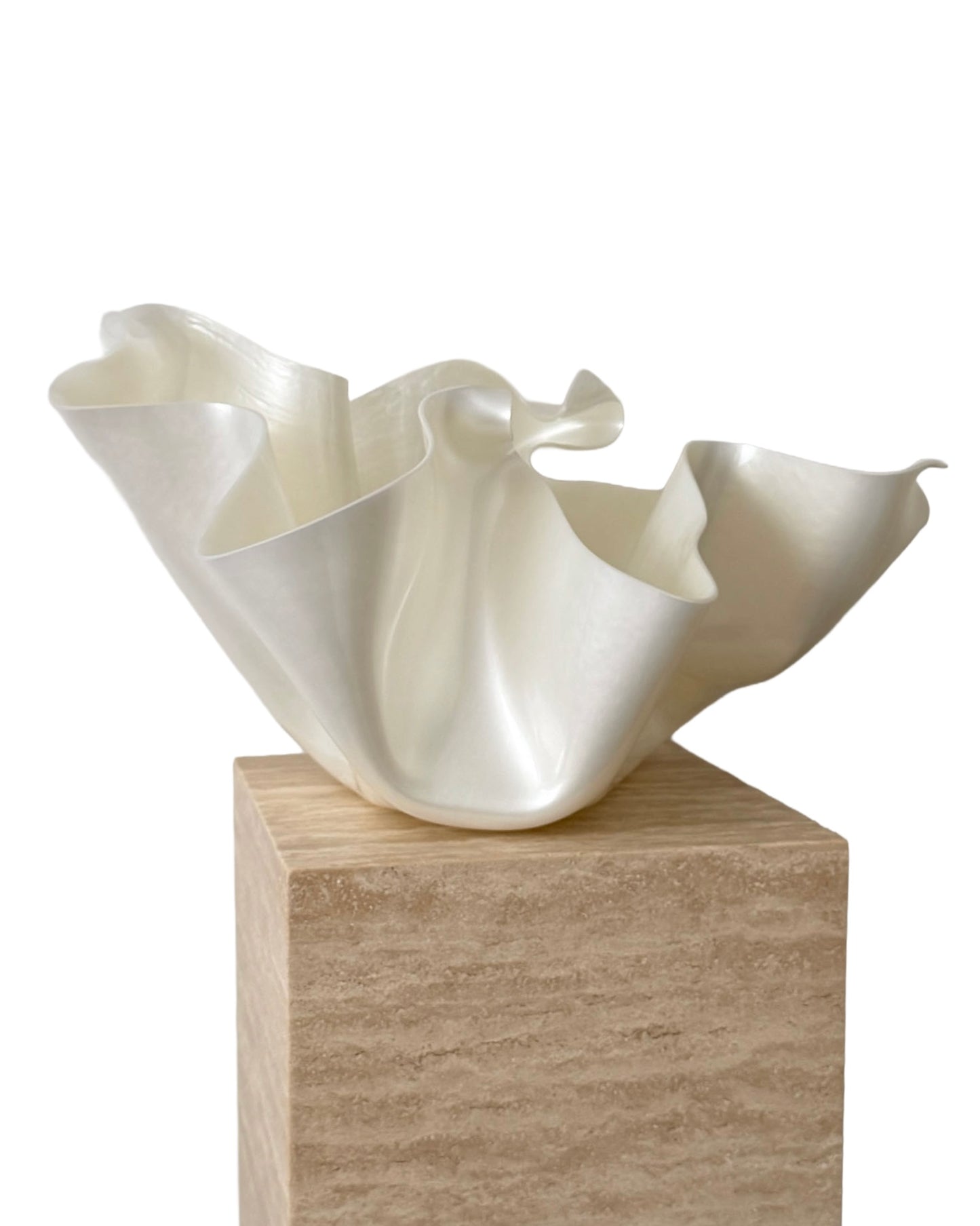 XL Pearl White Sculptural Vessel