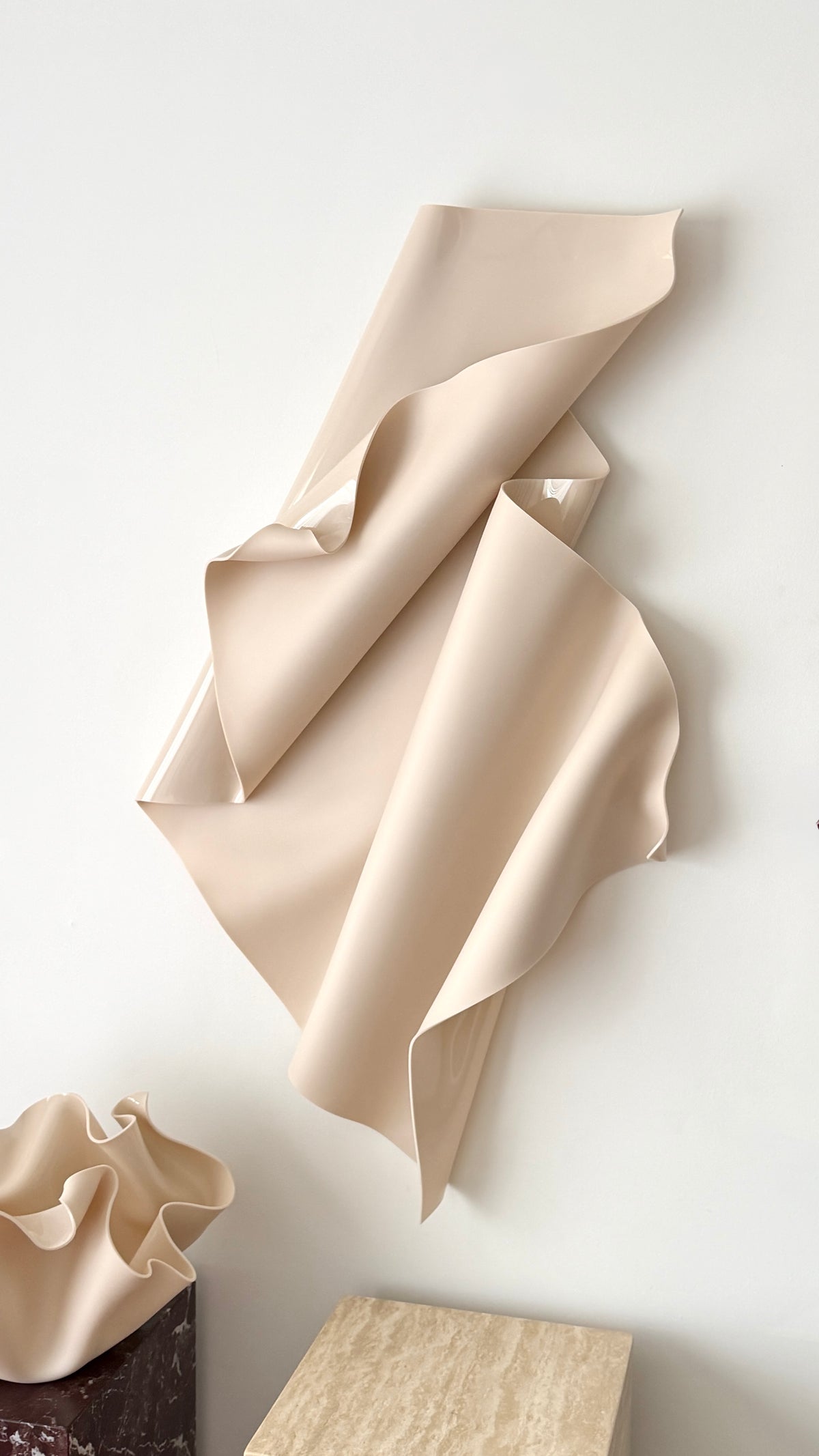 Nude-Beige Sculptural Wall Art