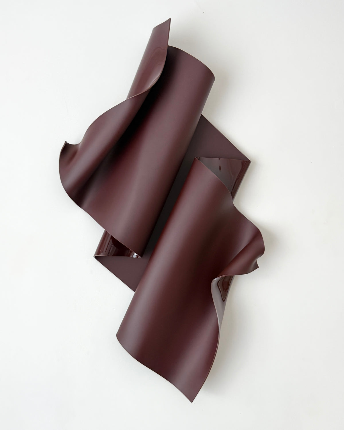 Chocolate-Burgundy Sculptural Wall Art