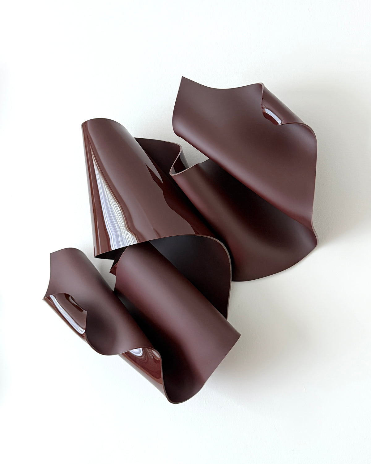 Chocolate-Burgundy Sculptural Wall Art