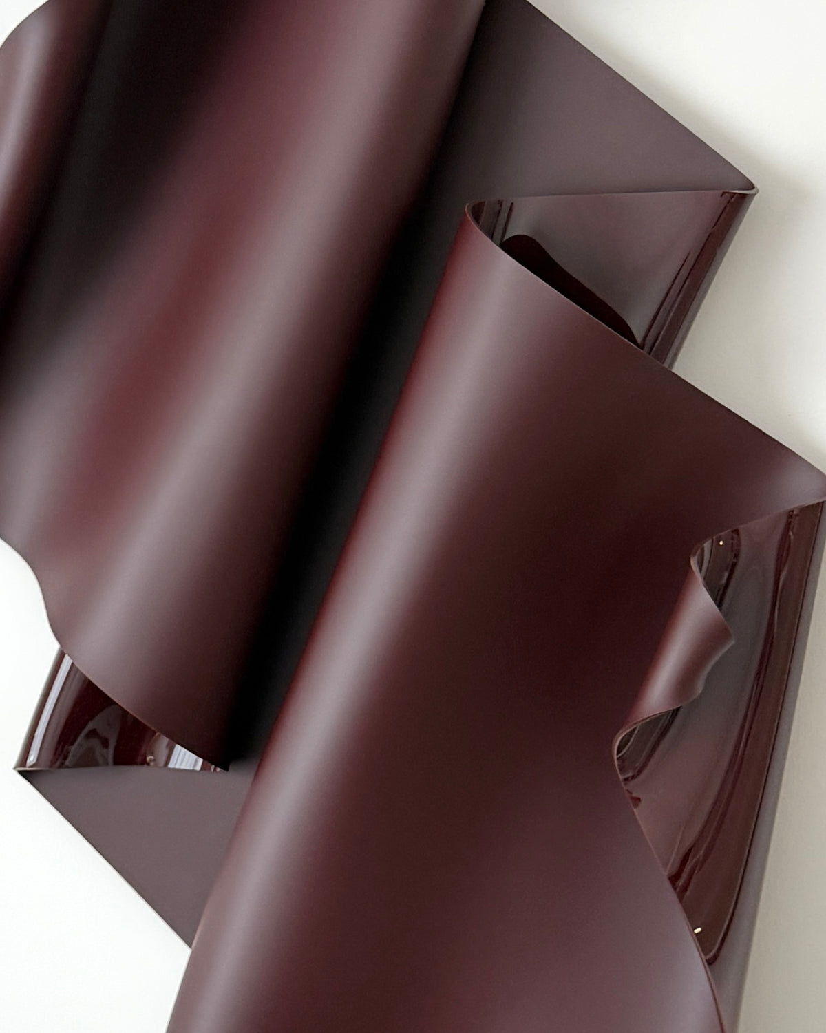 Chocolate-Burgundy Sculptural Wall Art
