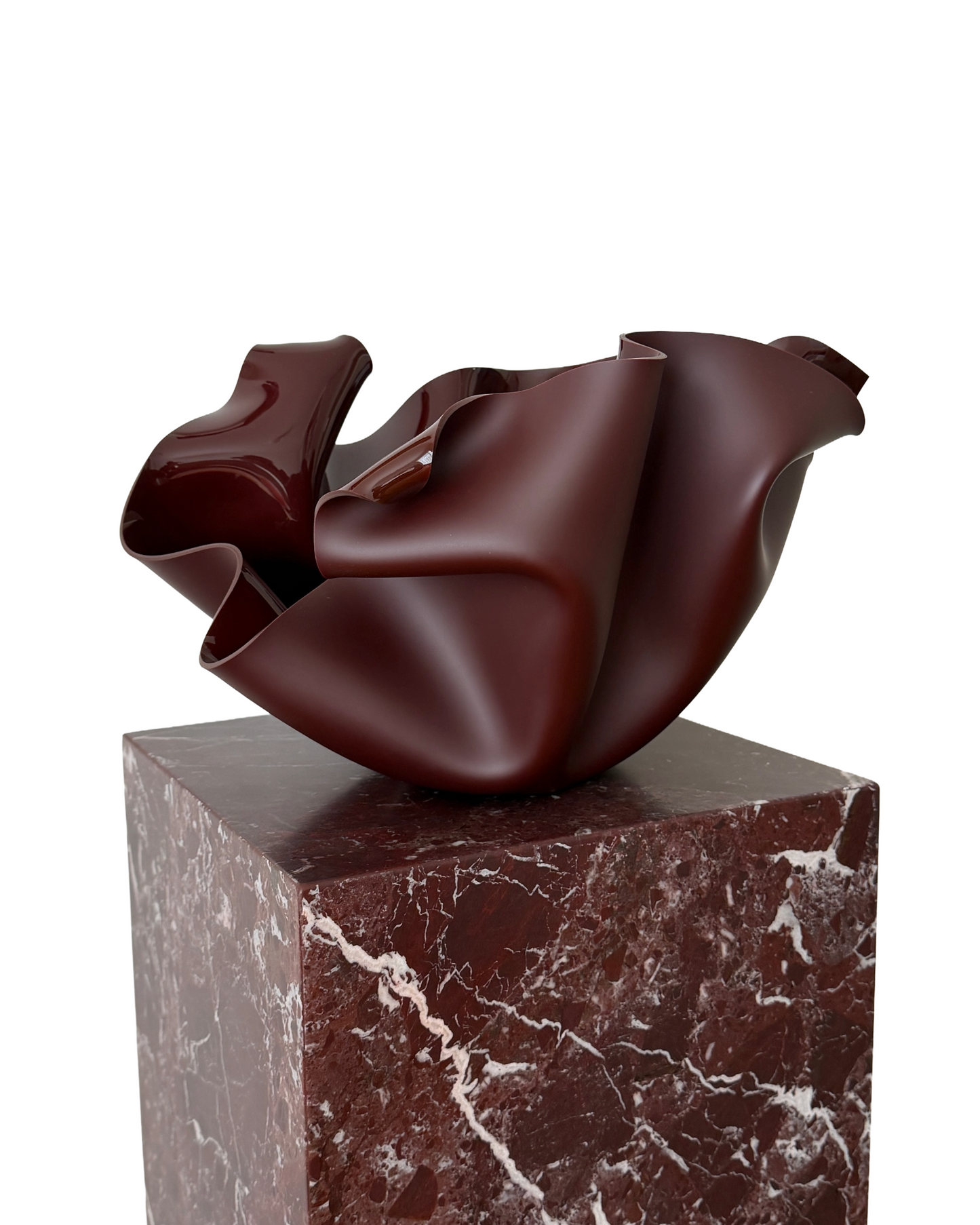 Sculptural Vessel. Chocolate-Burgundy