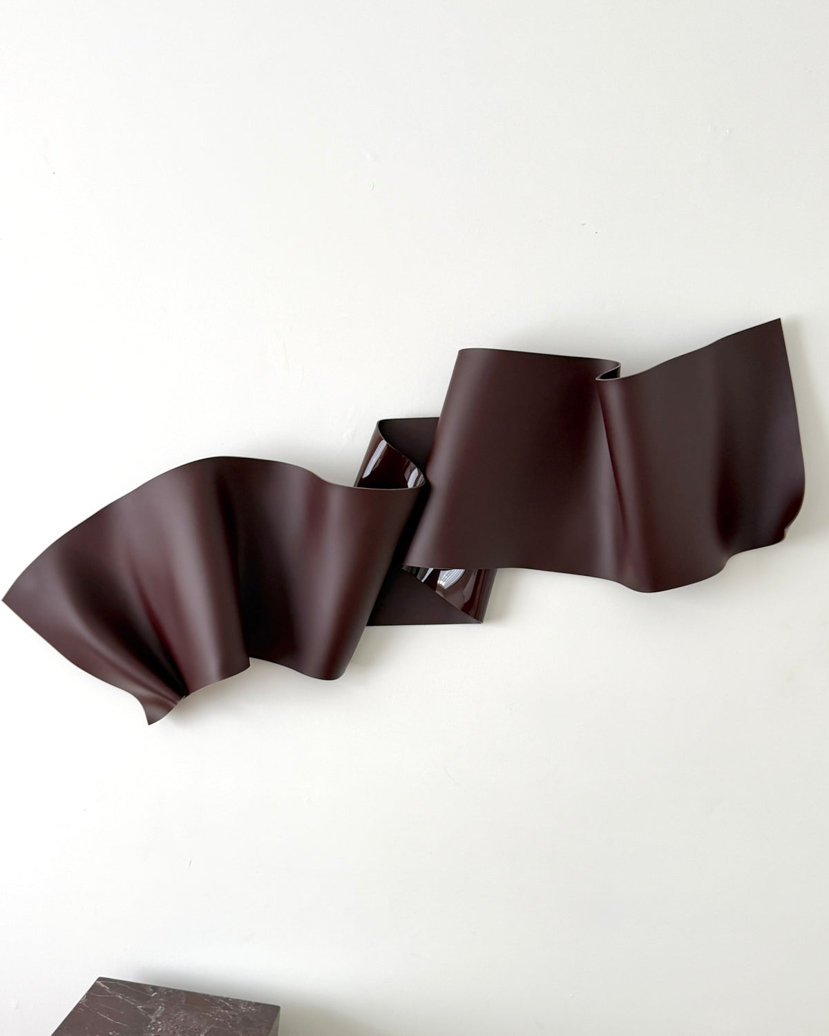 Chocolate-Burgundy Sculptural Wall Art