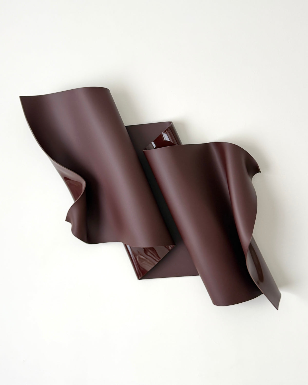 Chocolate-Burgundy Sculptural Wall Art