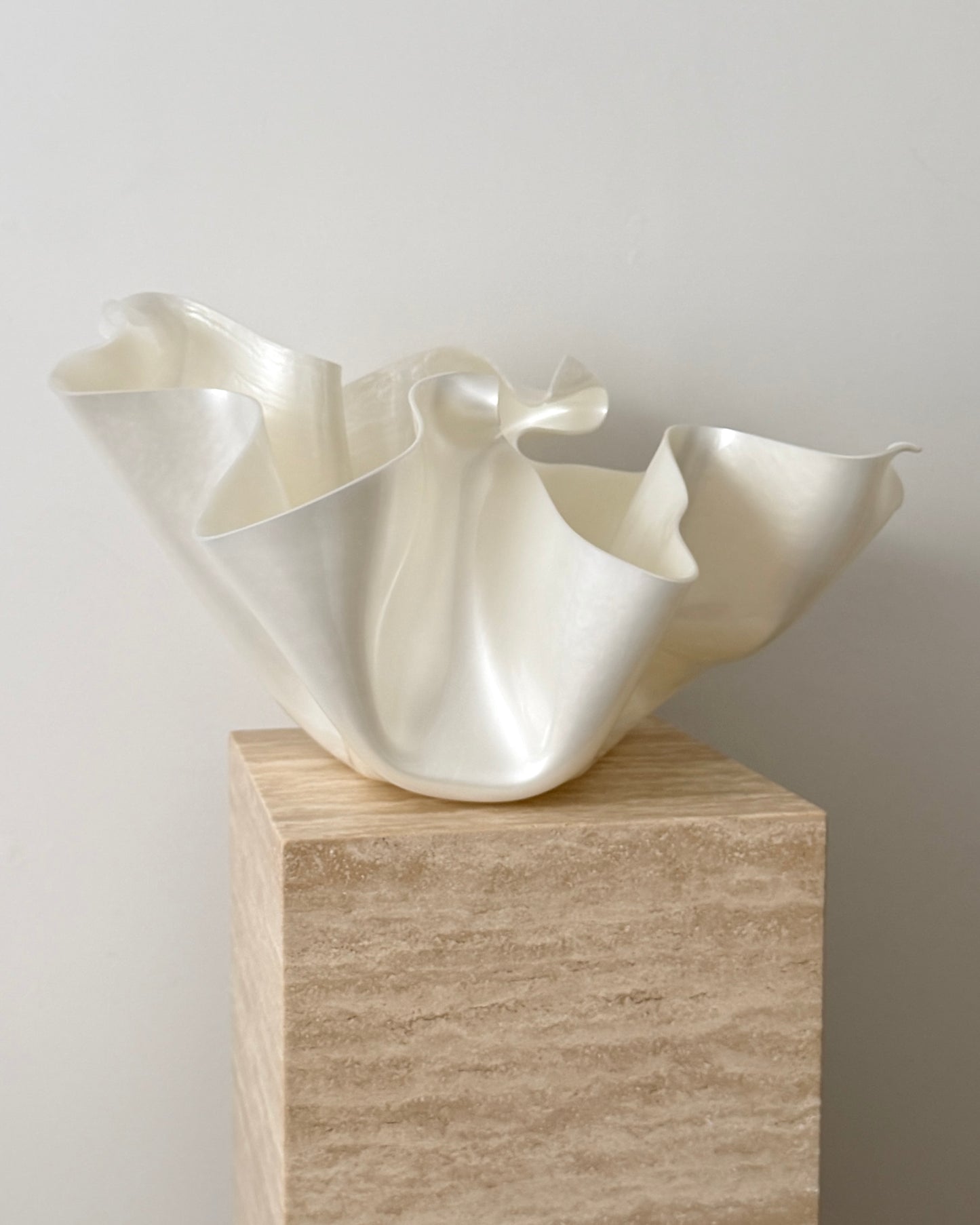XL Pearl White Sculptural Vessel