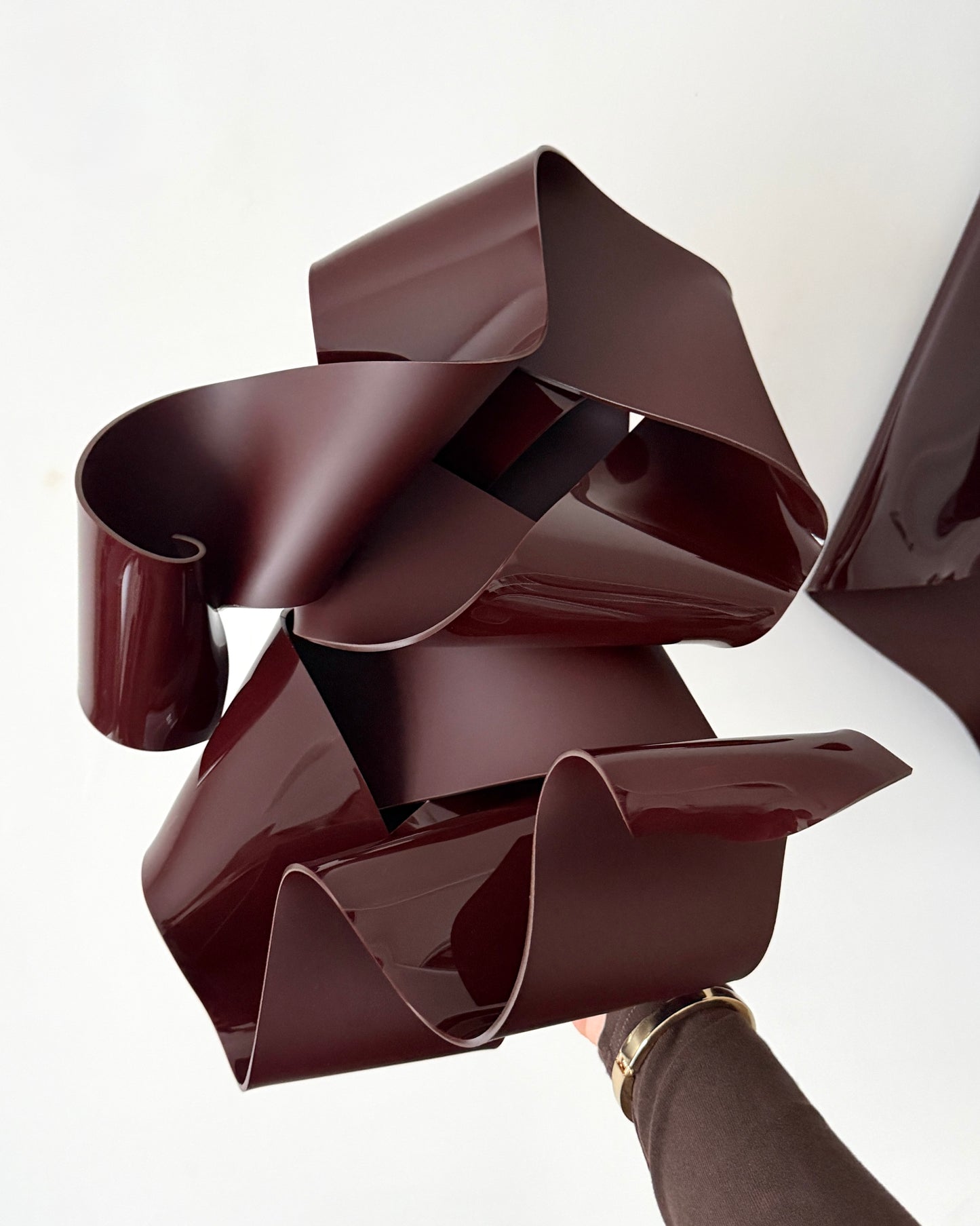 Chocolate-Burgundy Sculptural Wall Art