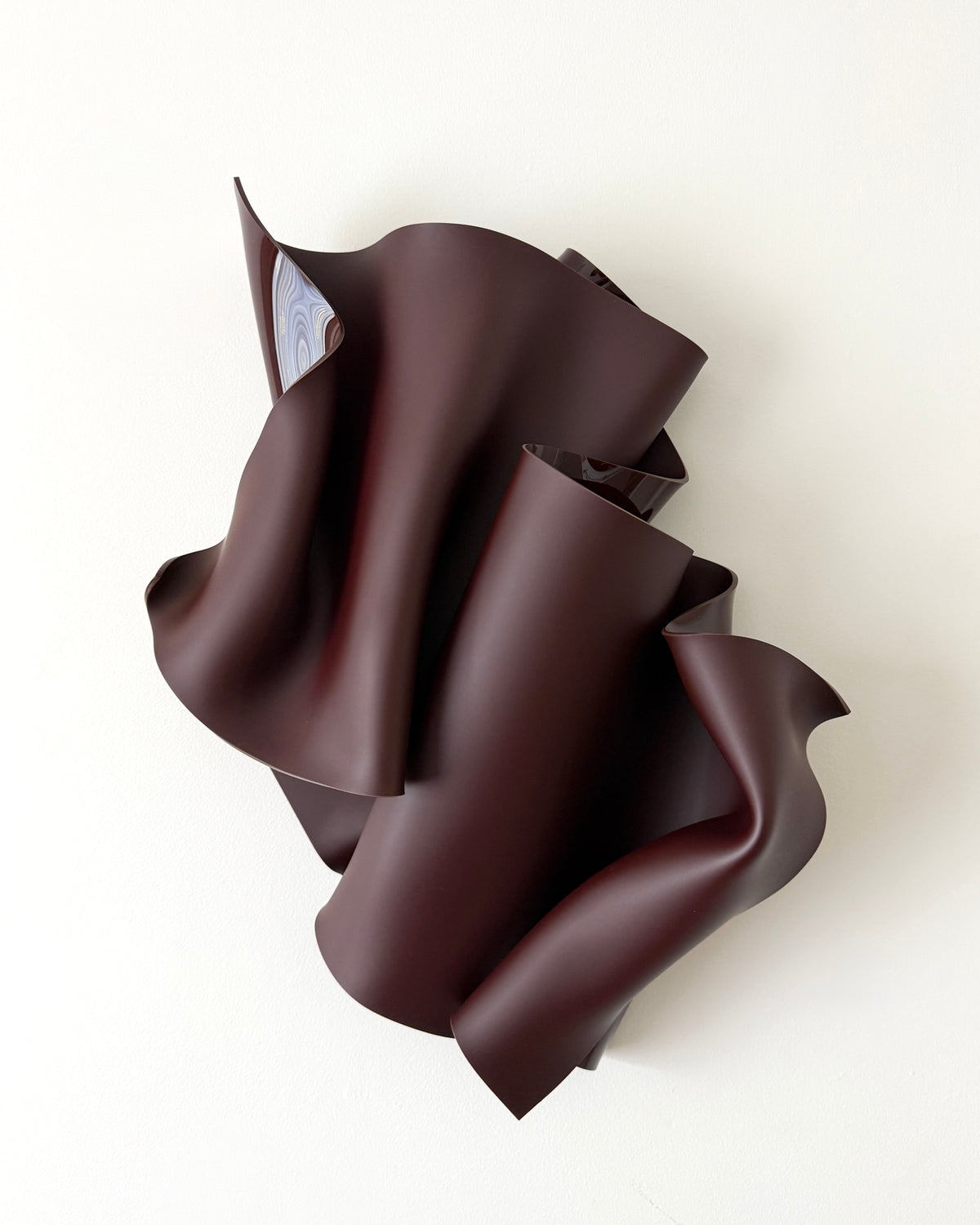 Chocolate-Burgundy Sculptural Wall Art