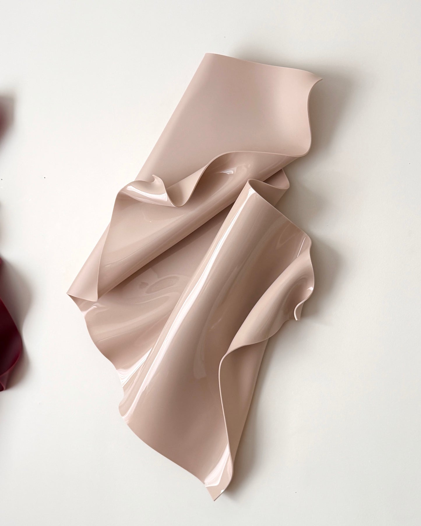 Rose-Beige Sculptural Wall Art