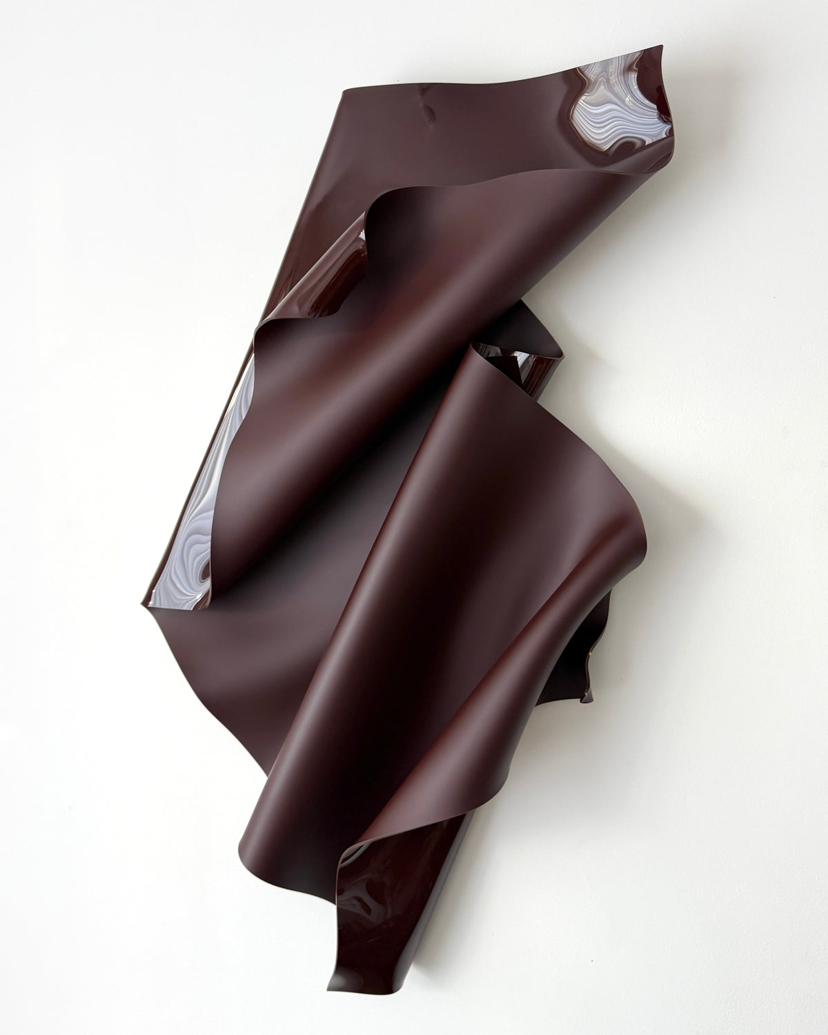 Chocolate-Burgundy Sculptural Wall Art