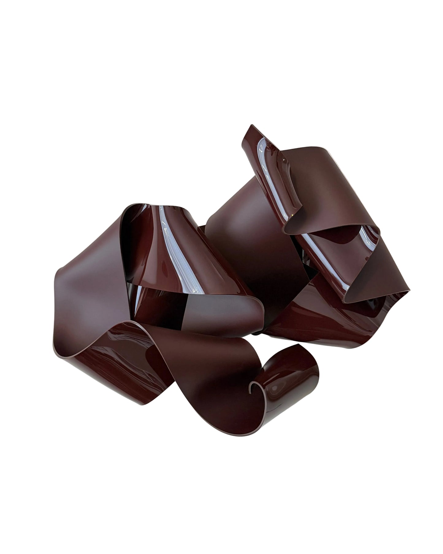 Chocolate-Burgundy Sculptural Wall Art