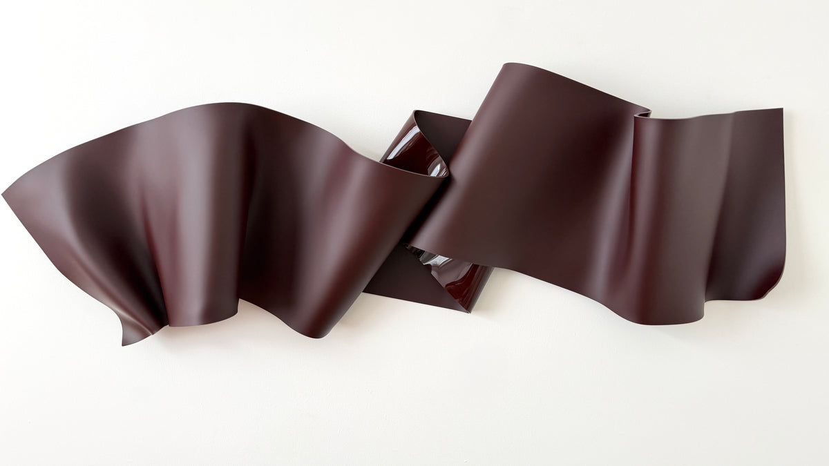 Chocolate-Burgundy Sculptural Wall Art