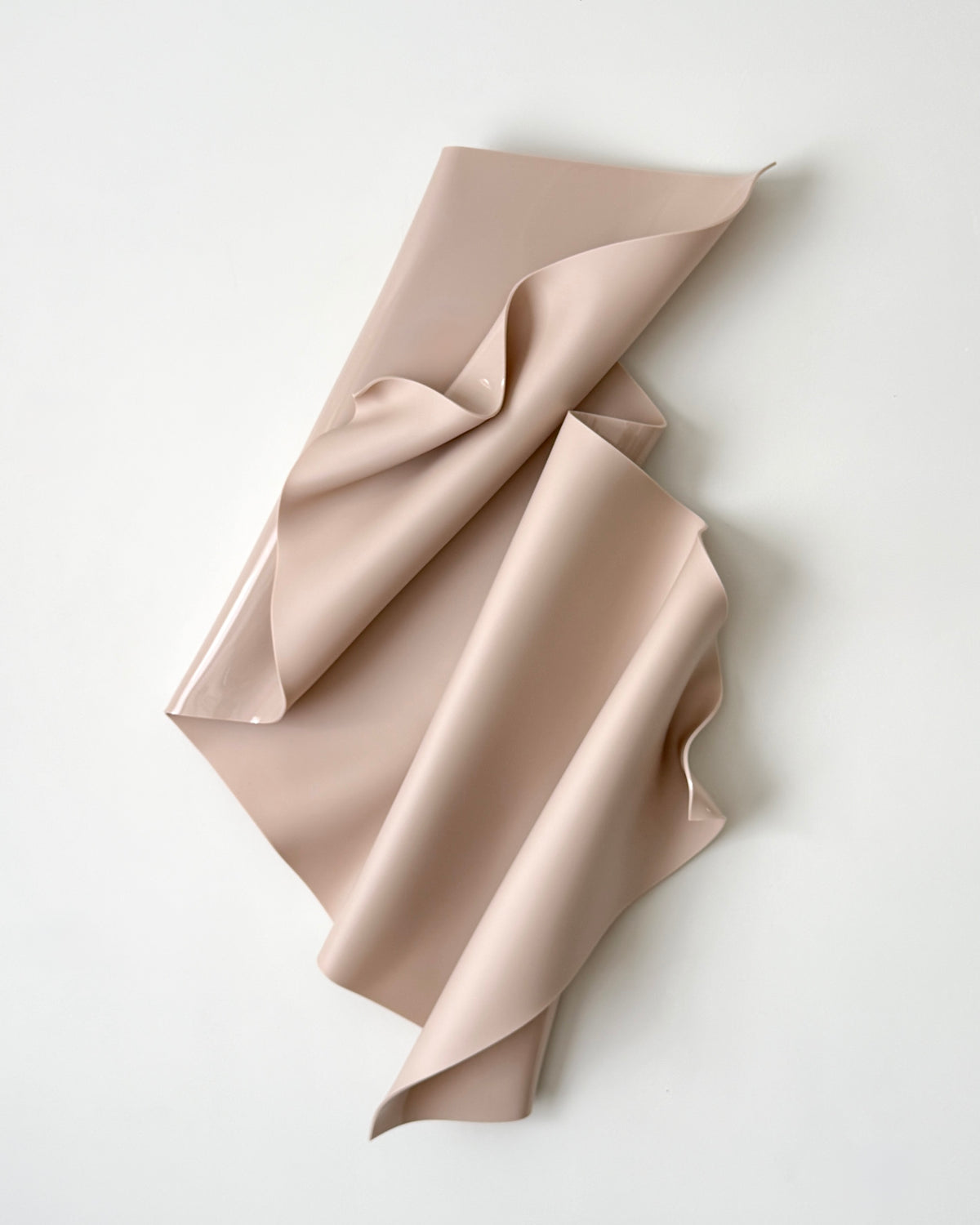 Rose-Beige Sculptural Wall Art