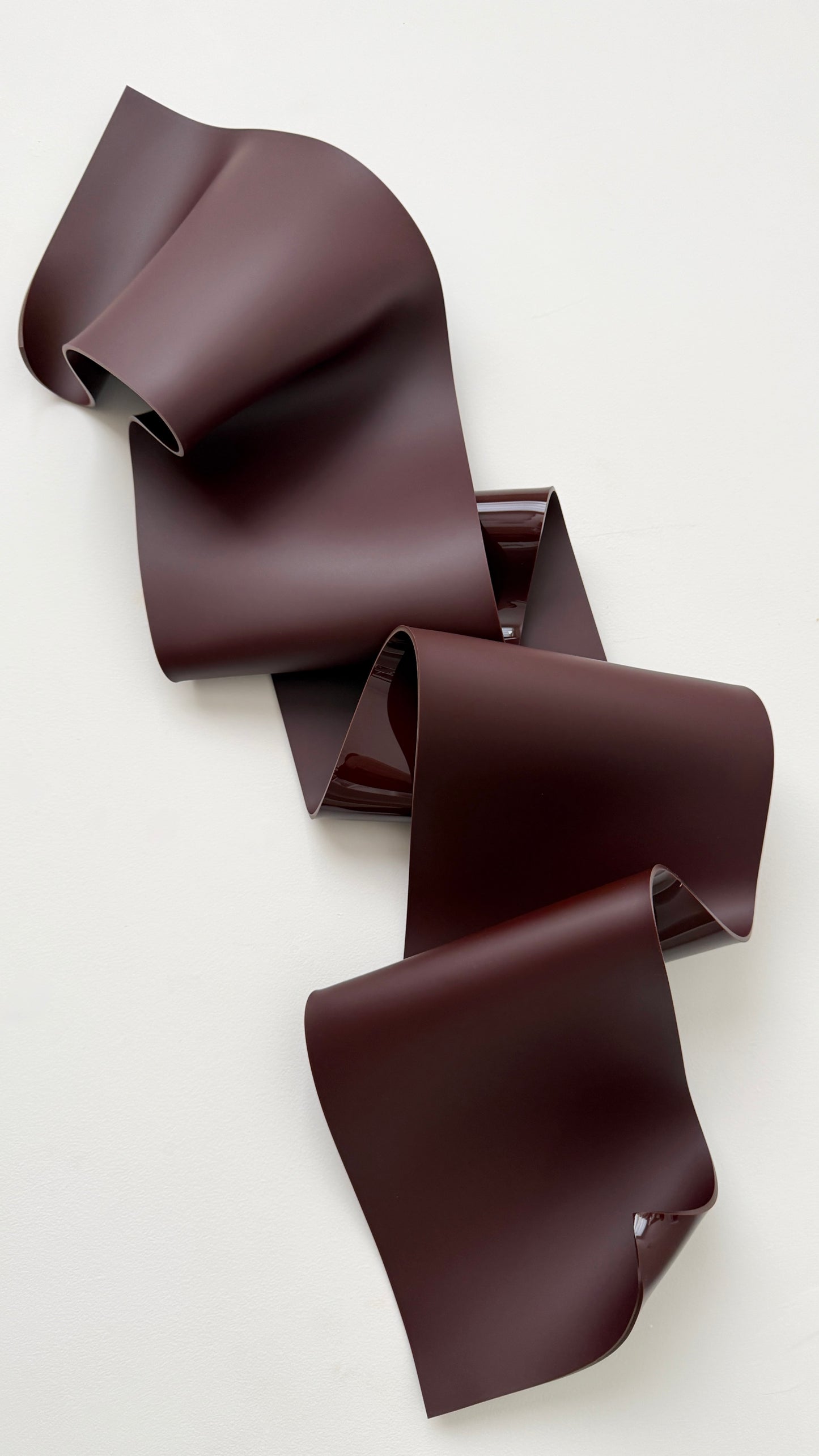 Chocolate-Burgundy Sculptural Wall Art