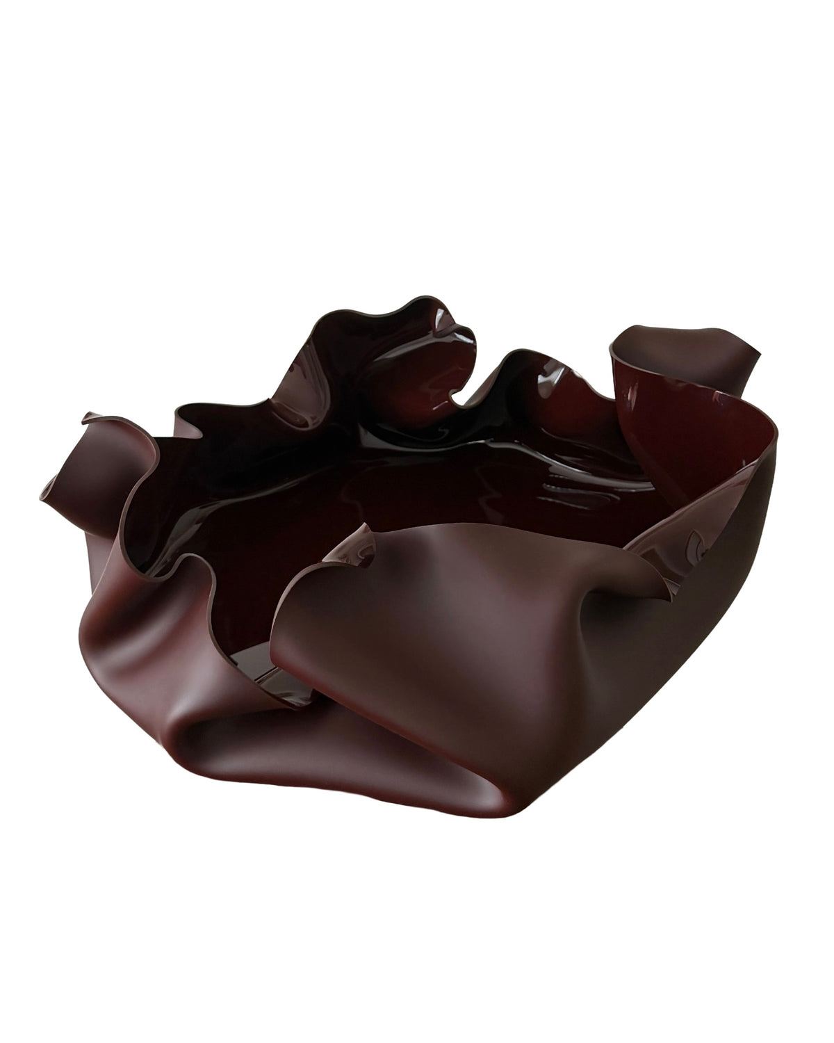 Sculptural Tray. Chocolate-Burgundy