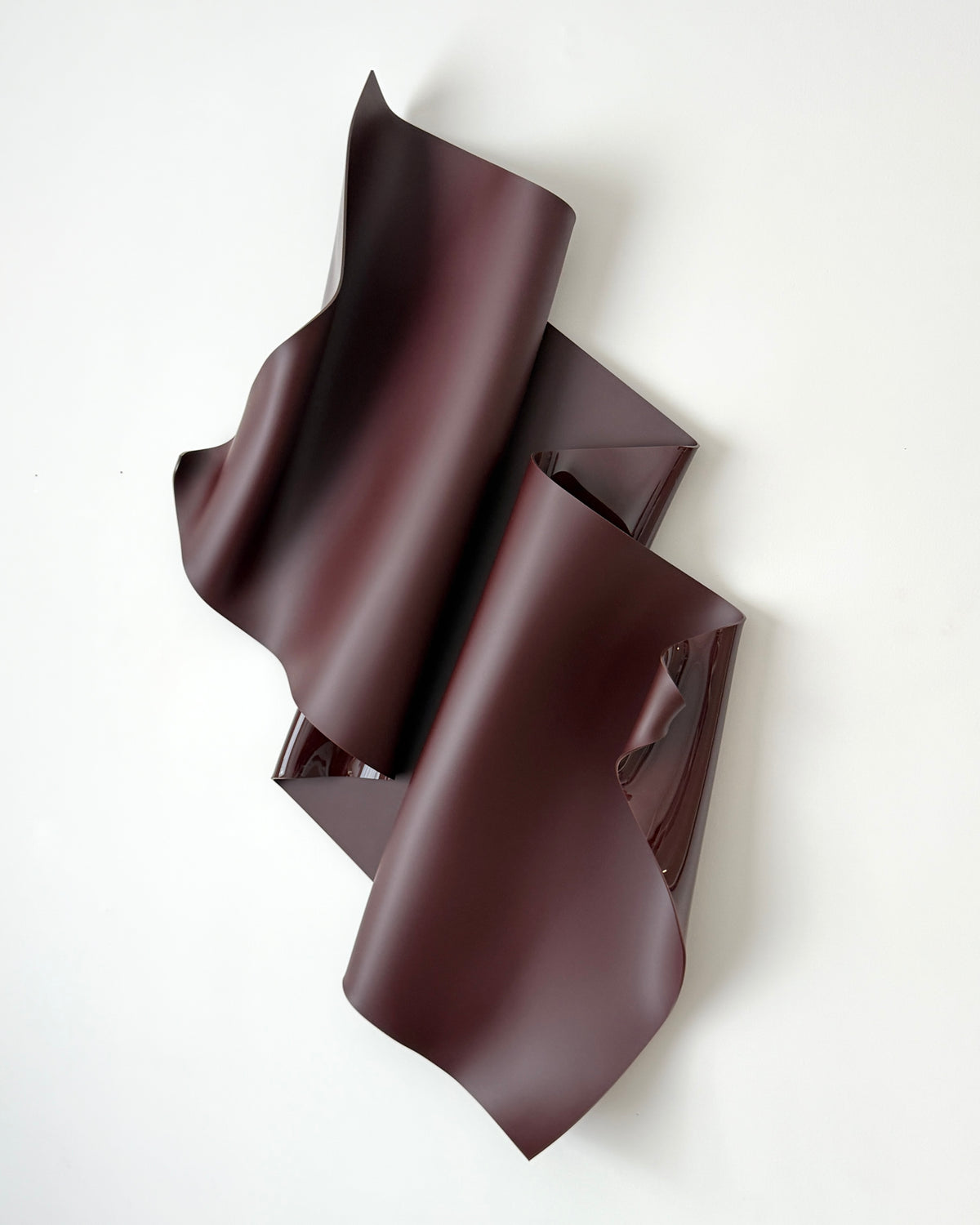 Chocolate-Burgundy Sculptural Wall Art