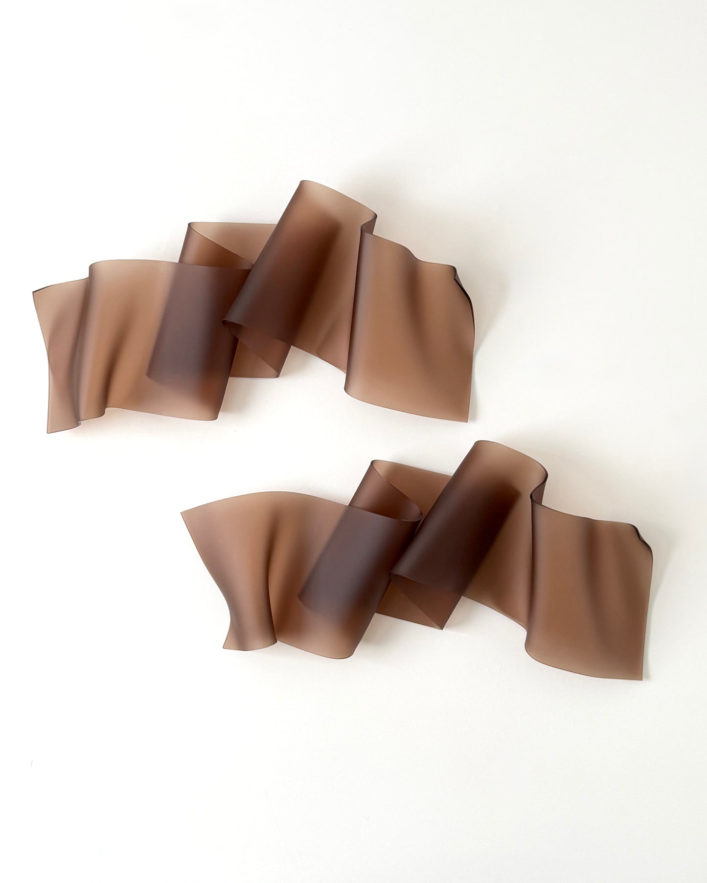 Frosted Cocoa Duo Sculptural Wall Art