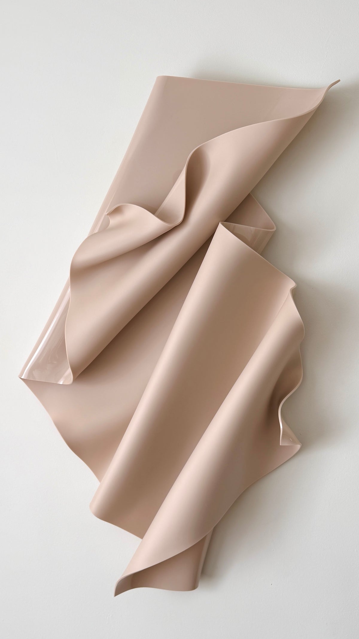 Rose-Beige Sculptural Wall Art