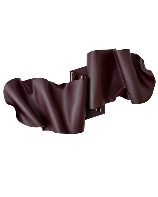 Chocolate-Burgundy Sculptural Wall Art