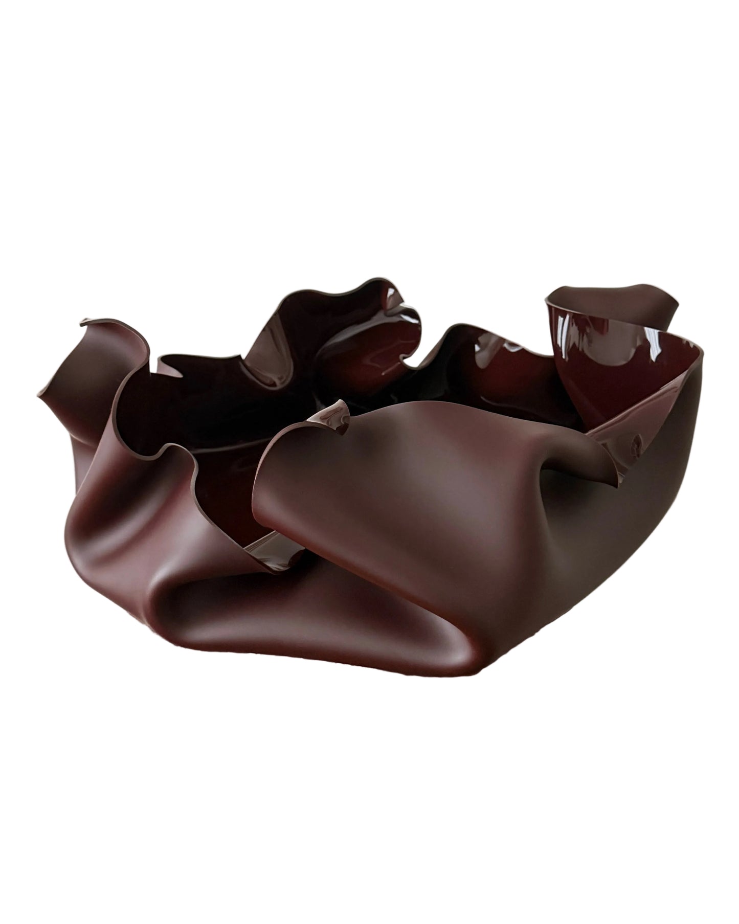 Sculptural Tray. Chocolate-Burgundy