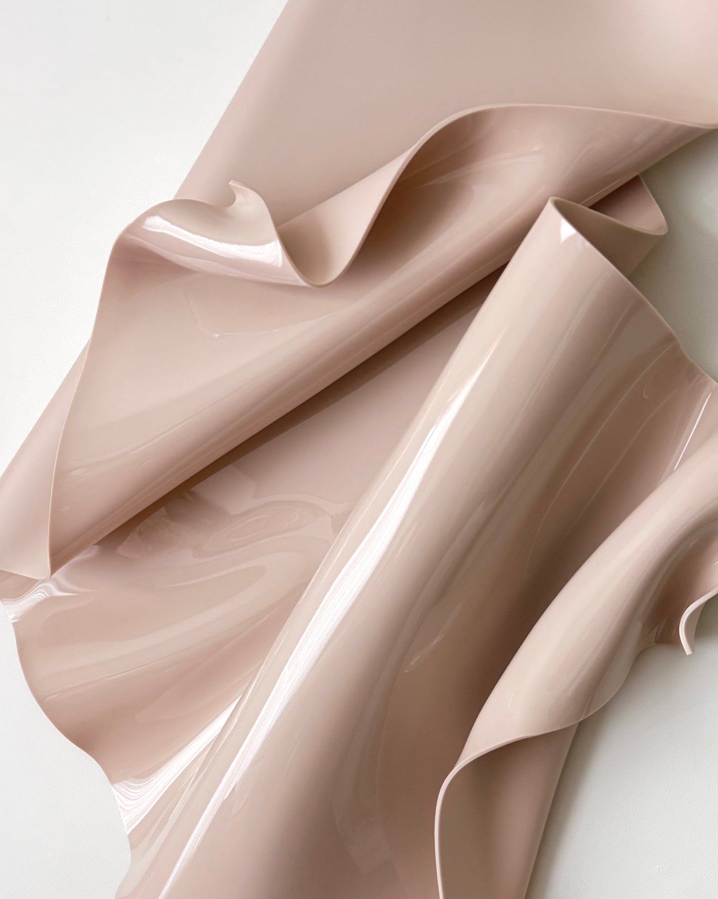 Rose-Beige Sculptural Wall Art