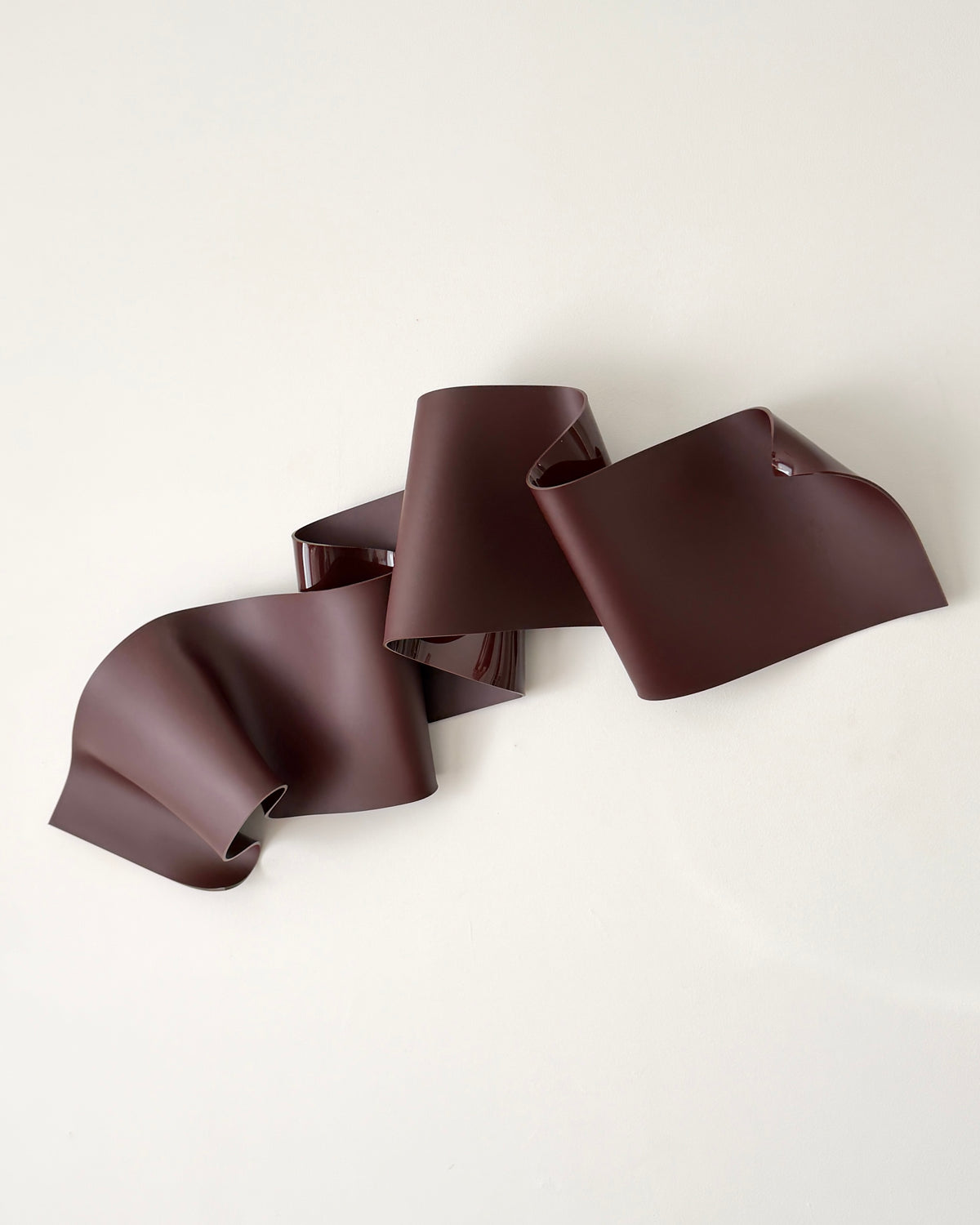 Chocolate-Burgundy Sculptural Wall Art