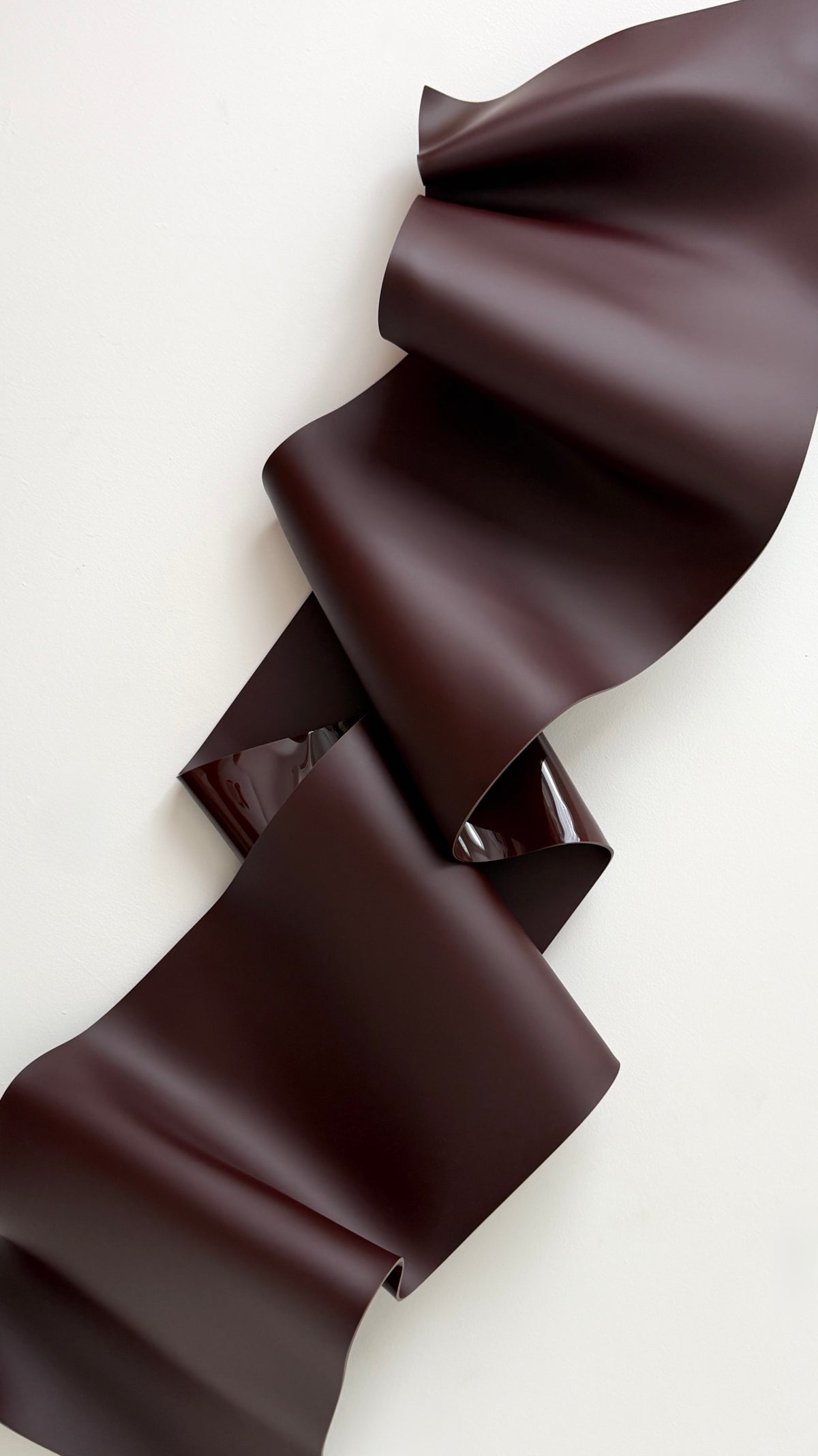 Chocolate-Burgundy Sculptural Wall Art