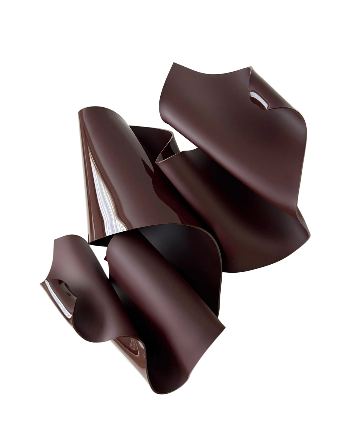 Chocolate-Burgundy Sculptural Wall Art