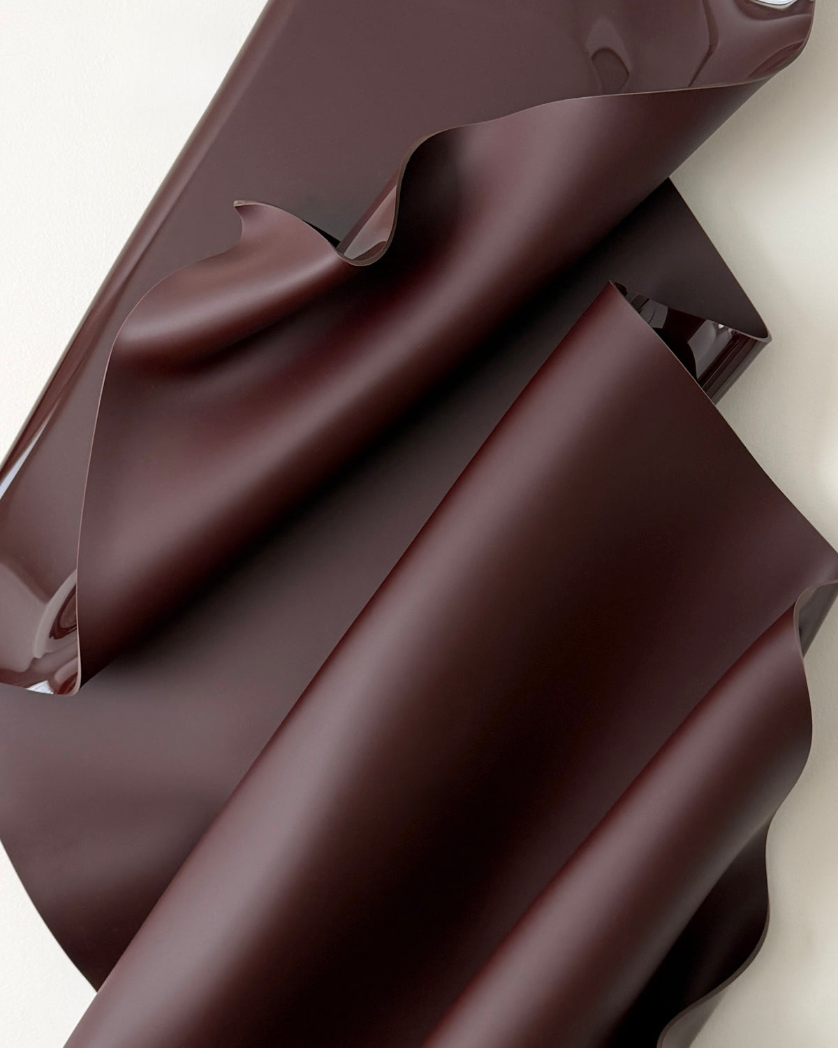 Chocolate-Burgundy Sculptural Wall Art