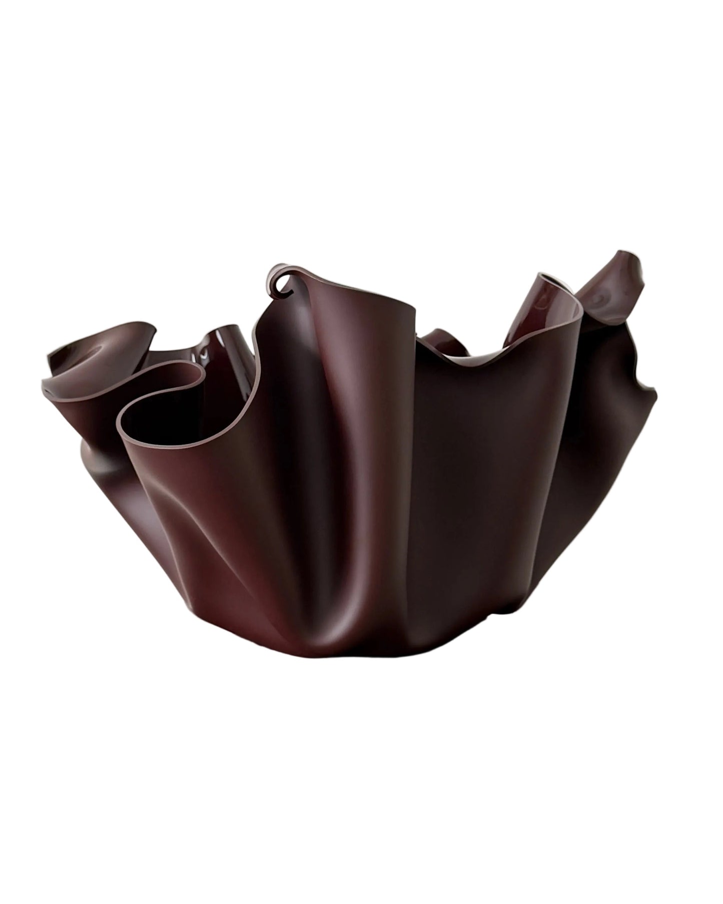 Chocolate-Burgundy Sculptural Vessel