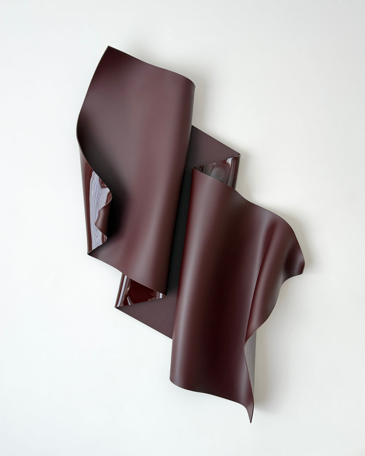 Chocolate-Burgundy Sculptural Wall Art