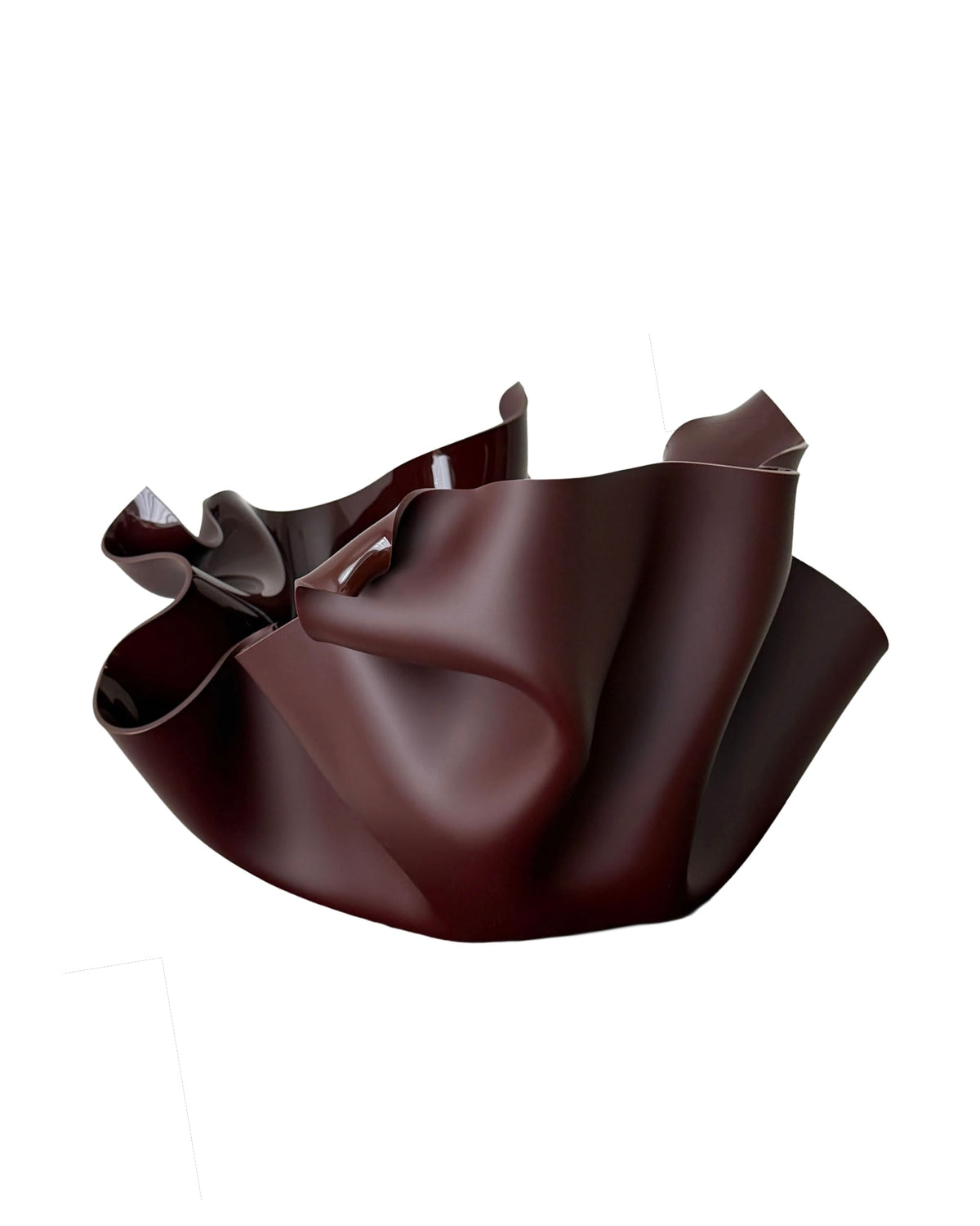 Chocolate-Burgundy Sculptural Vessel