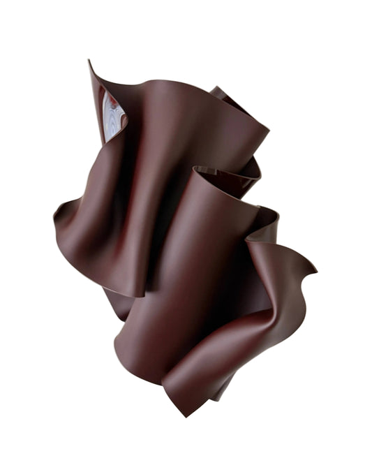 Chocolate-Burgundy Sculptural Wall Art