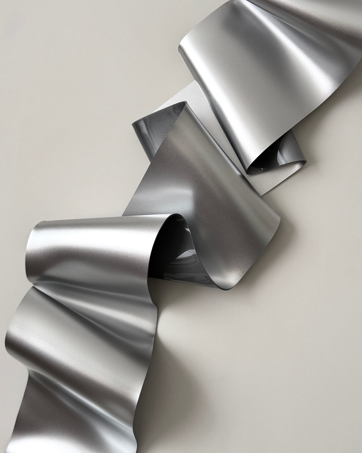 Silver Chrome-Look Sculptural Wall Art
