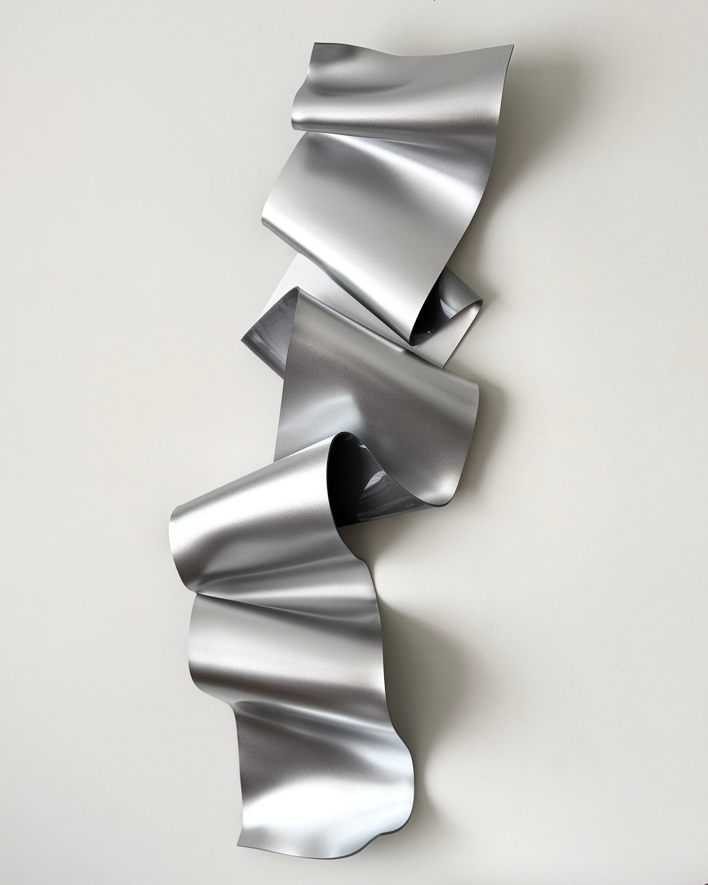 Silver Chrome-Look Sculptural Wall Art